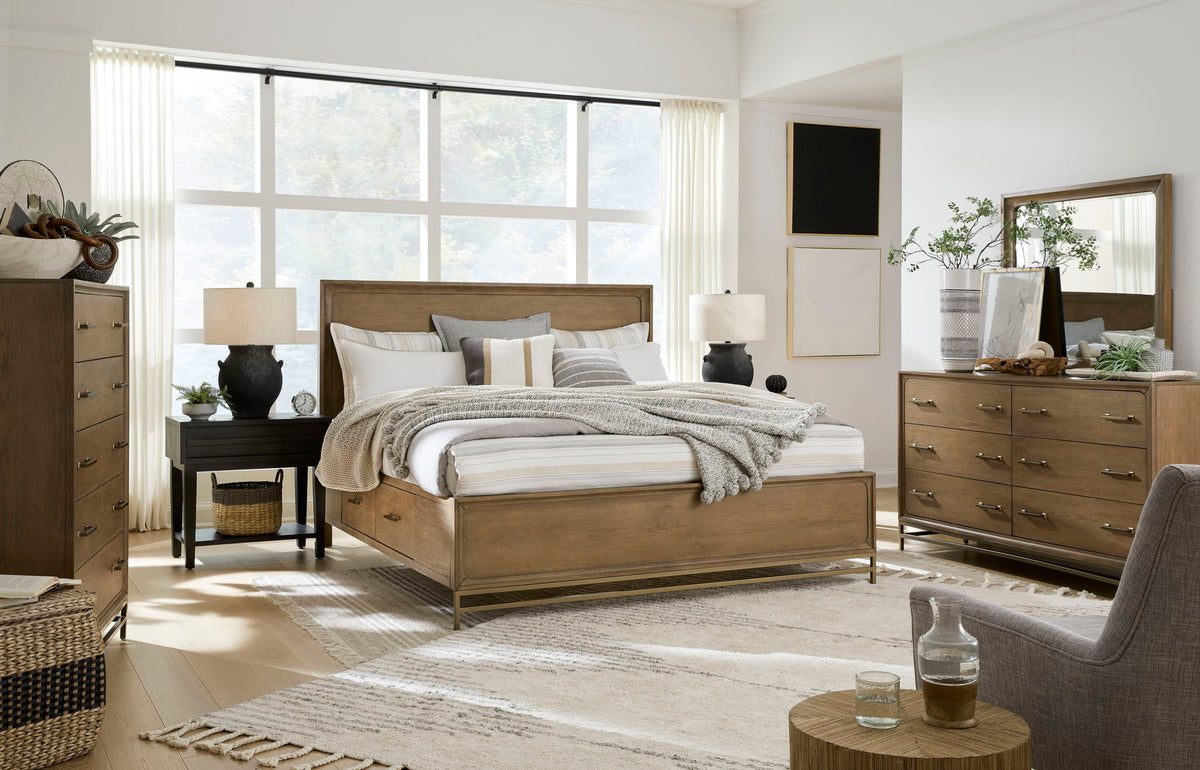Lindon - Dark Open Nightstand - Coffee Bean