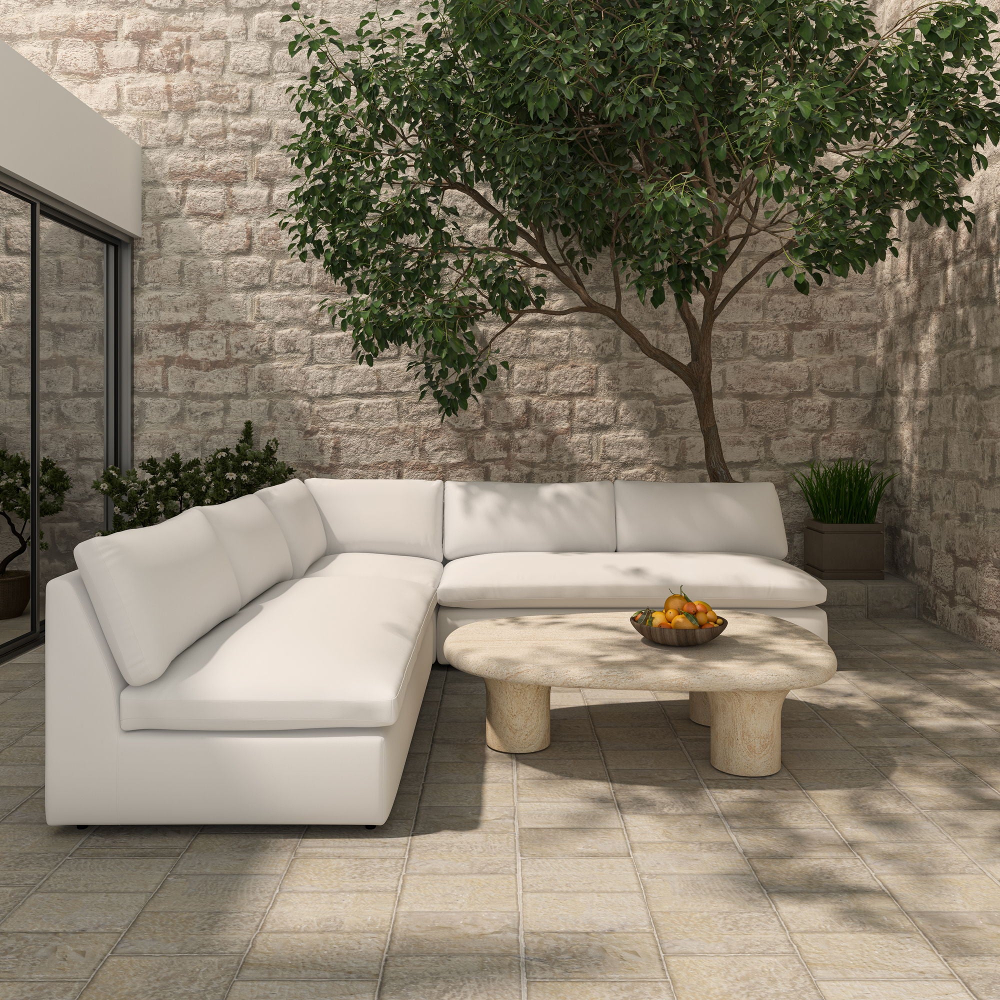 Miles - 5 Piece Outdoor Modular - White
