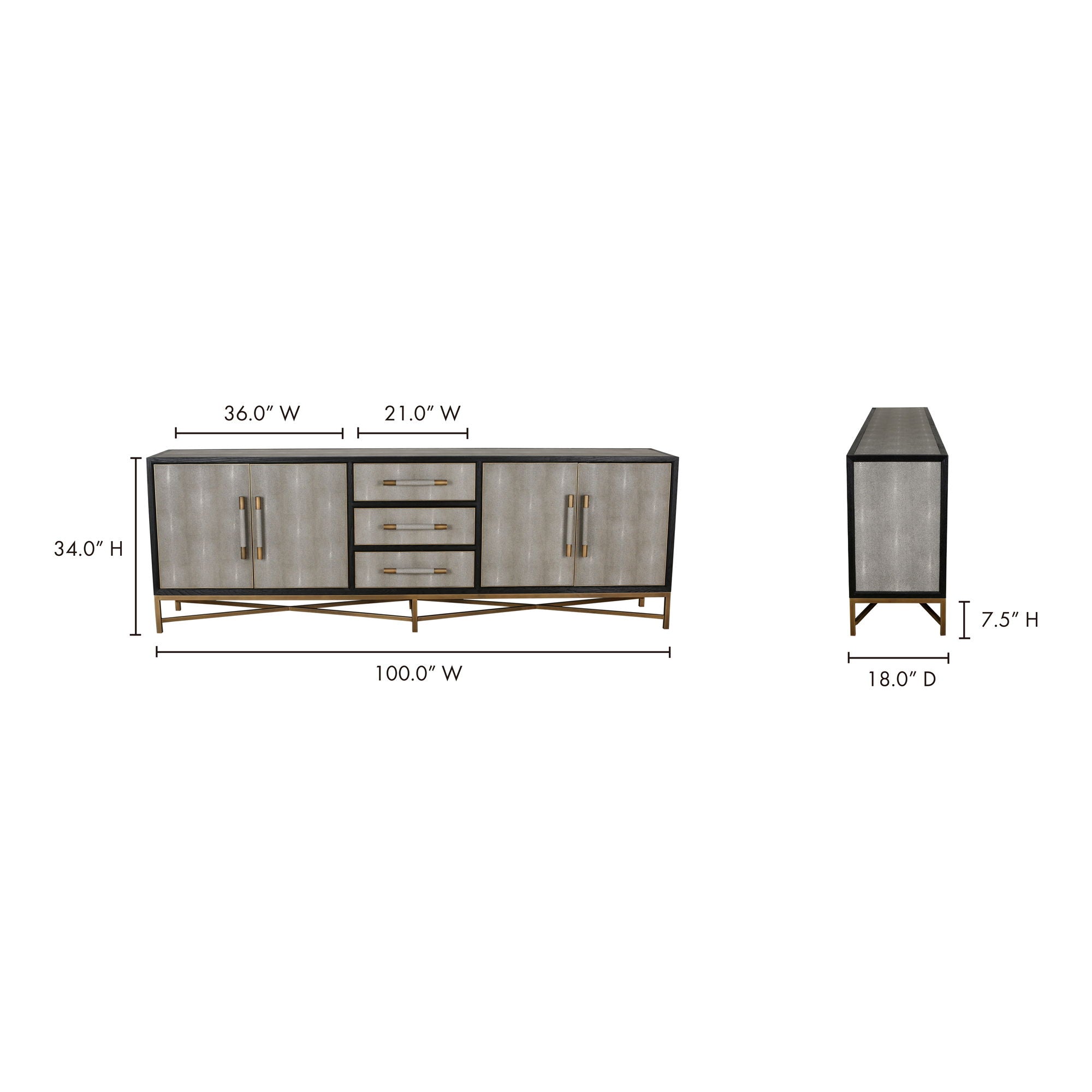 Mako - Large Sideboard - Dark Gray