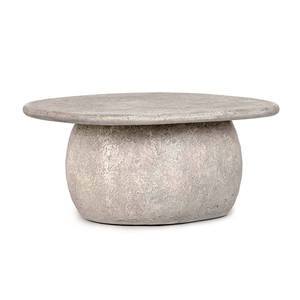 Britney - Outdoor Round Coffee Table - Light Gray