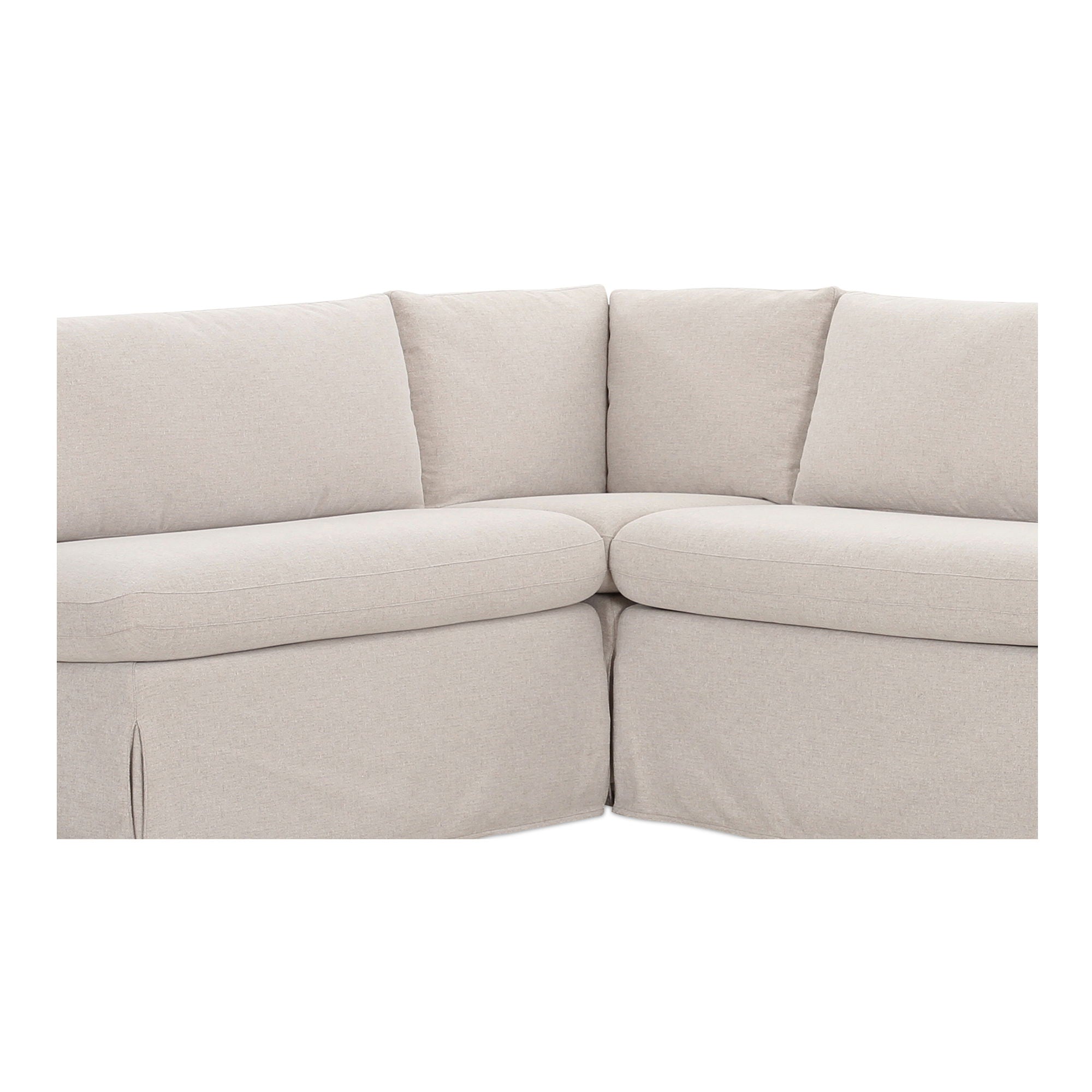 Fable - 3 Piece Slipcover Dining Banquette L-Shape - Beige