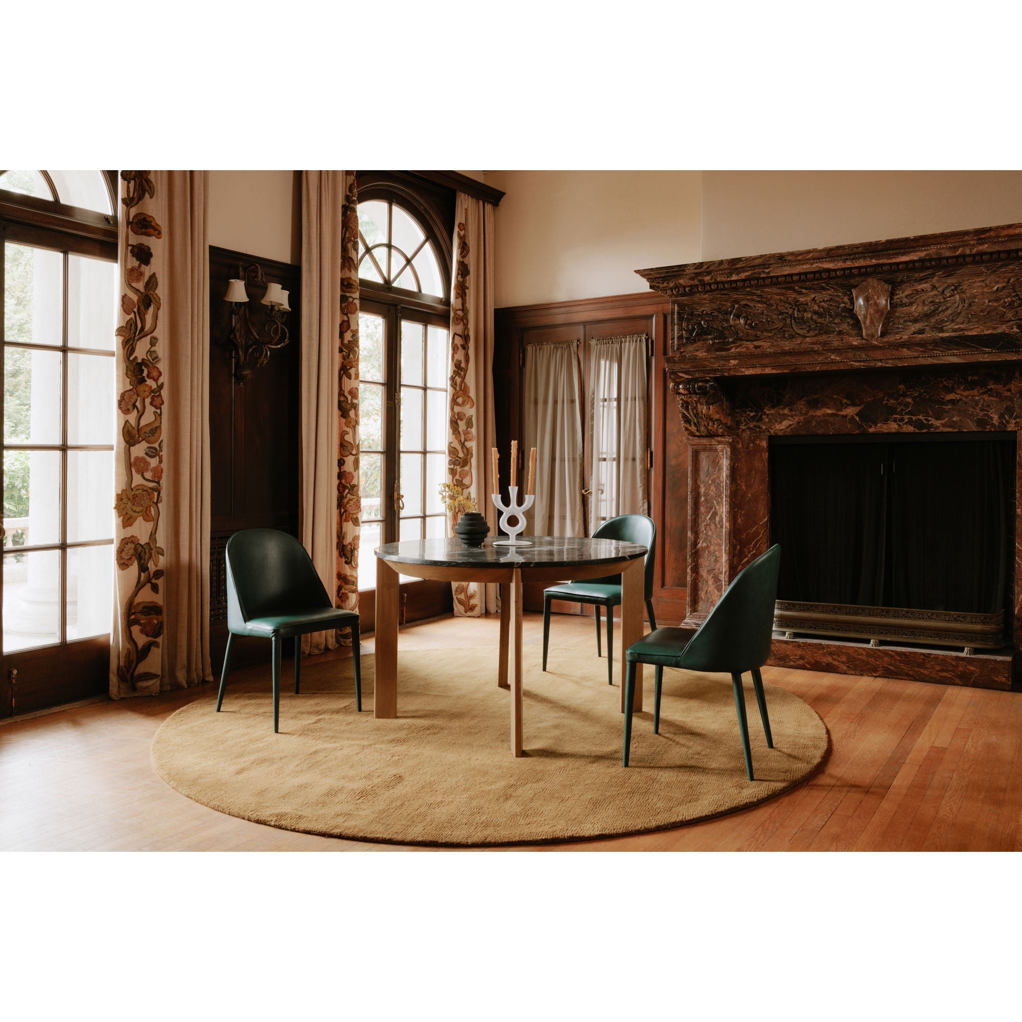 Burton - Vegan Leather Dining Chair (Set of 2) - Dark Teal