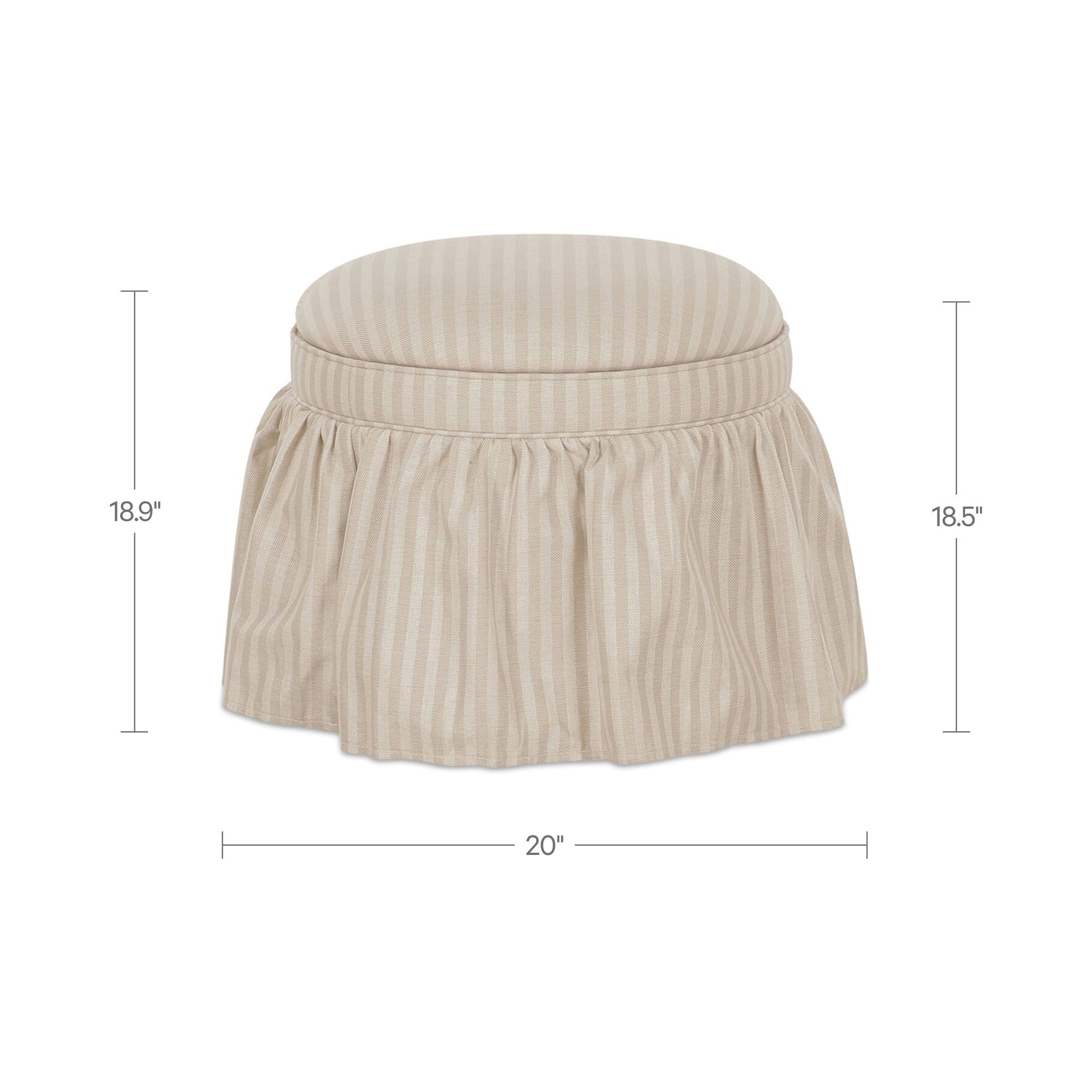Heidi - Storage Ottoman Stripe - Beige