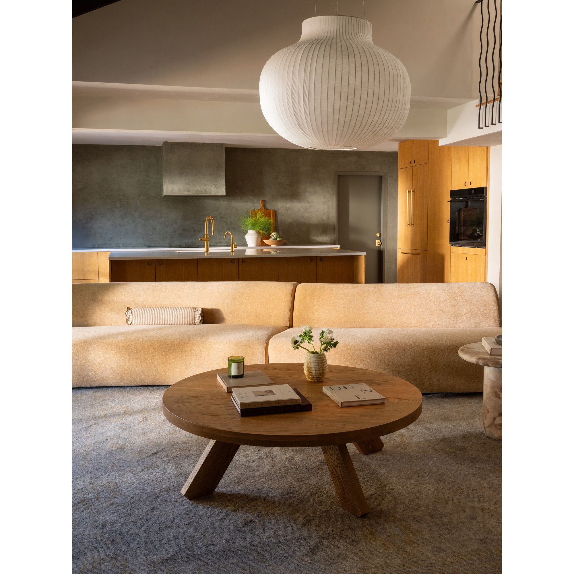 Naomi - 3 Piece Wave Modular Sectional - Golden Yellow