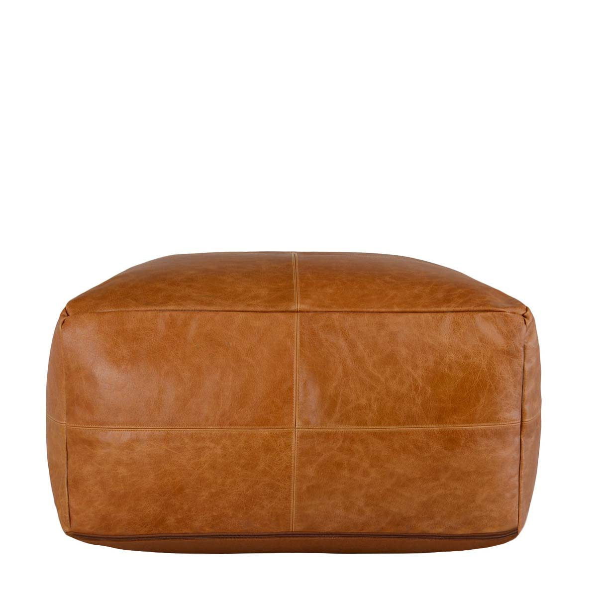 Poufs - Leather Dumont Pouf - Chestnut