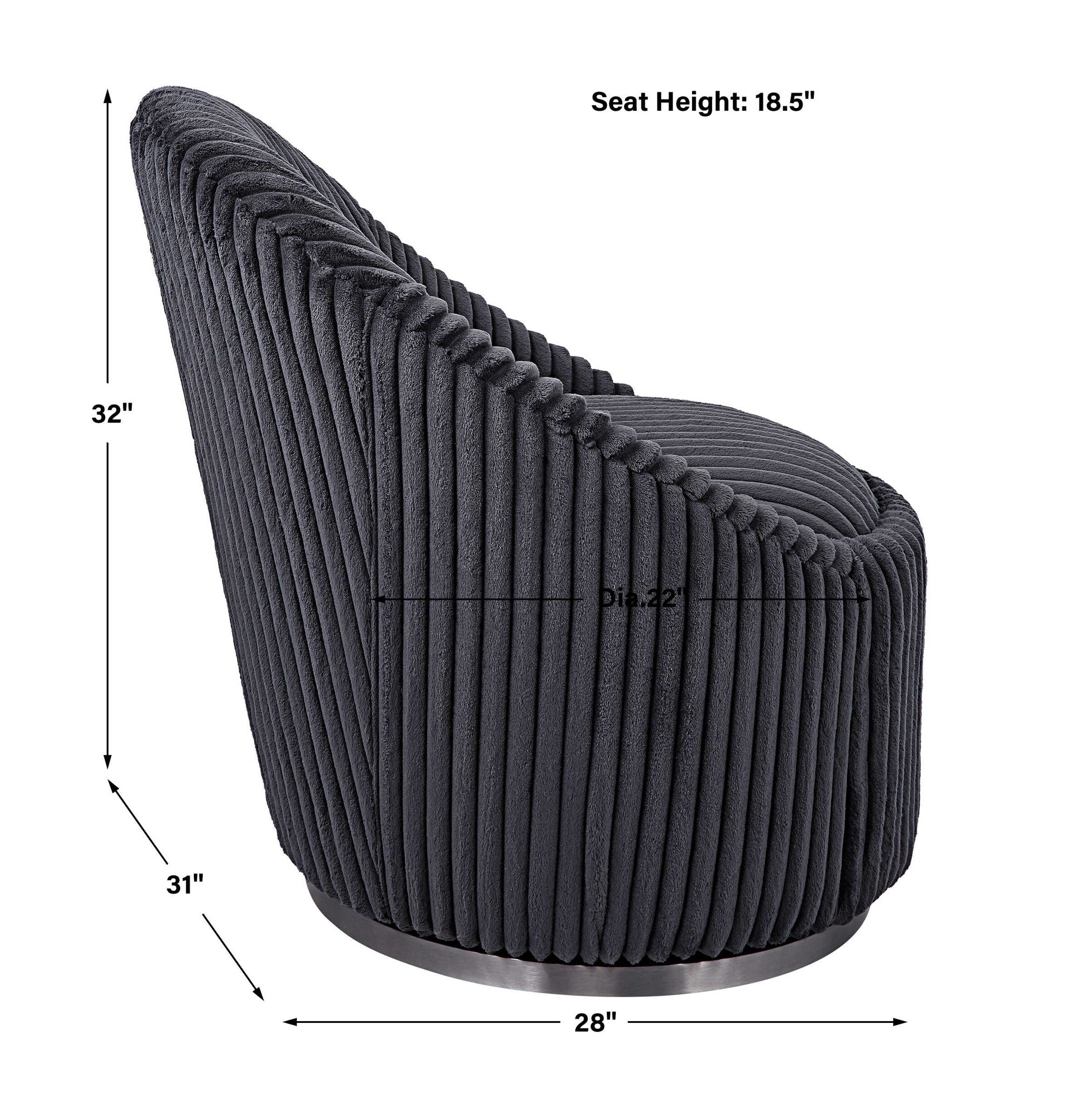 Crue - Fabric Swivel Chair - Gray
