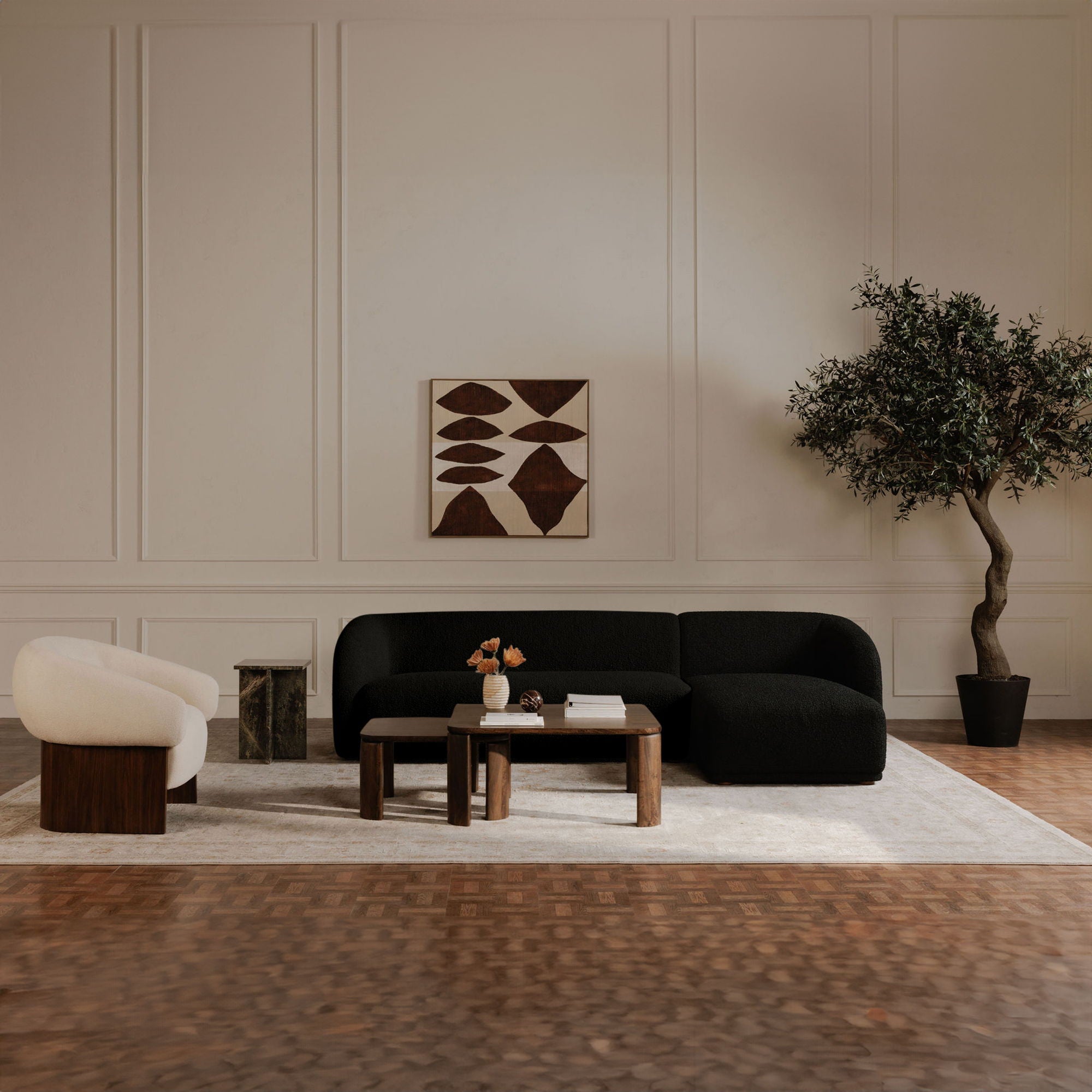 Faye - Right Sectional - Black