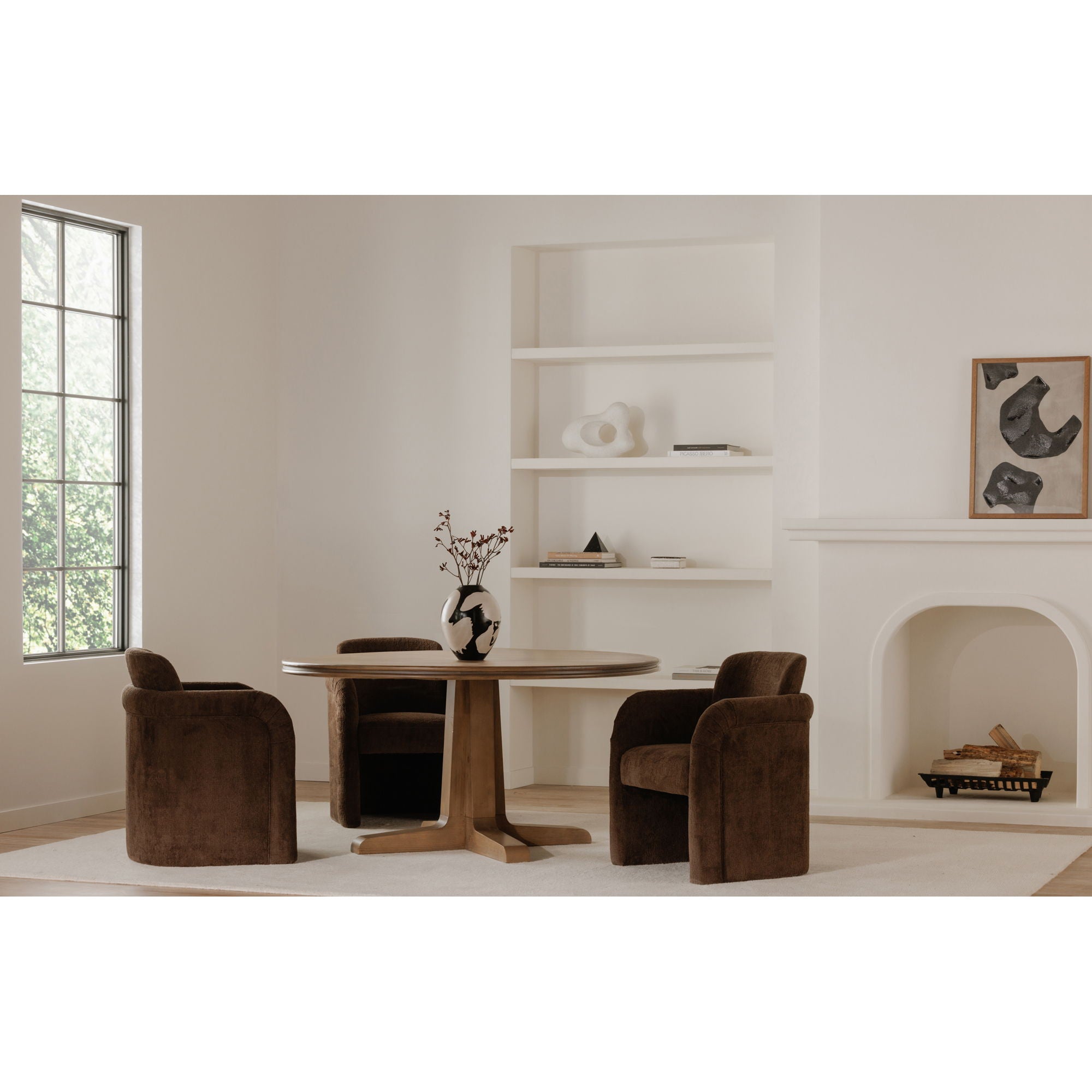 Mesto - Rolling Dining Chair - Dark Brown