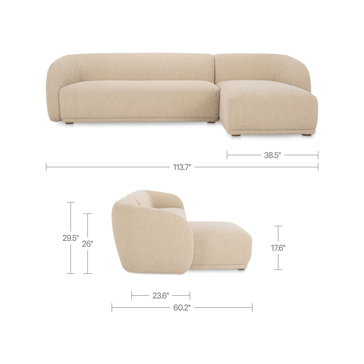 Faye - Right Sectional - Beige