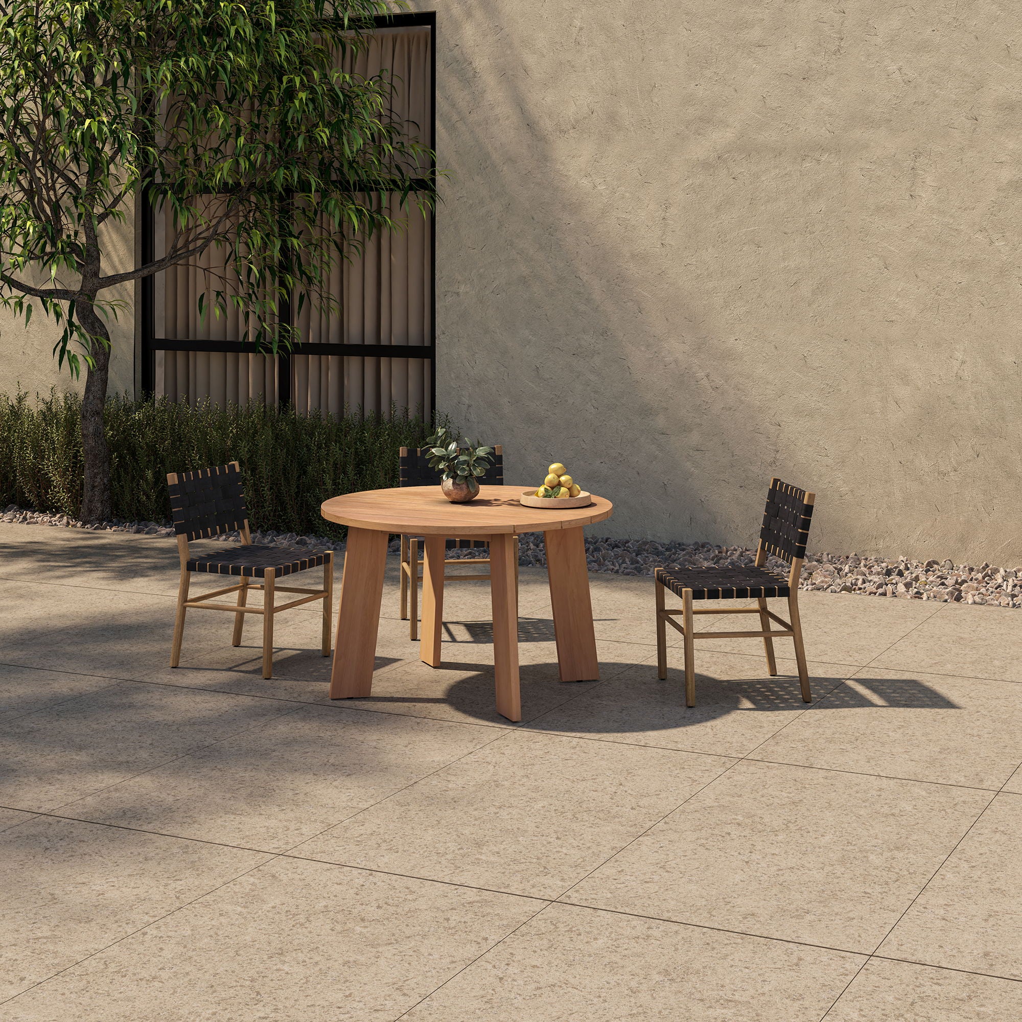 Delta - Round Outdoor Dining Table - Natural