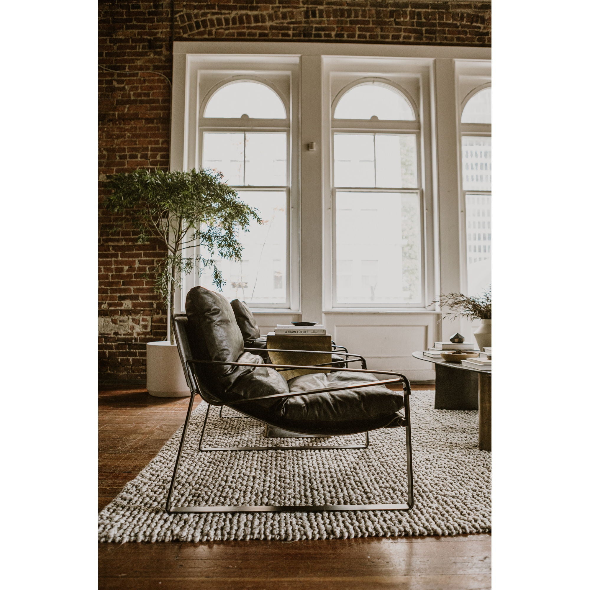 Connor - Leather Club Chair - Black