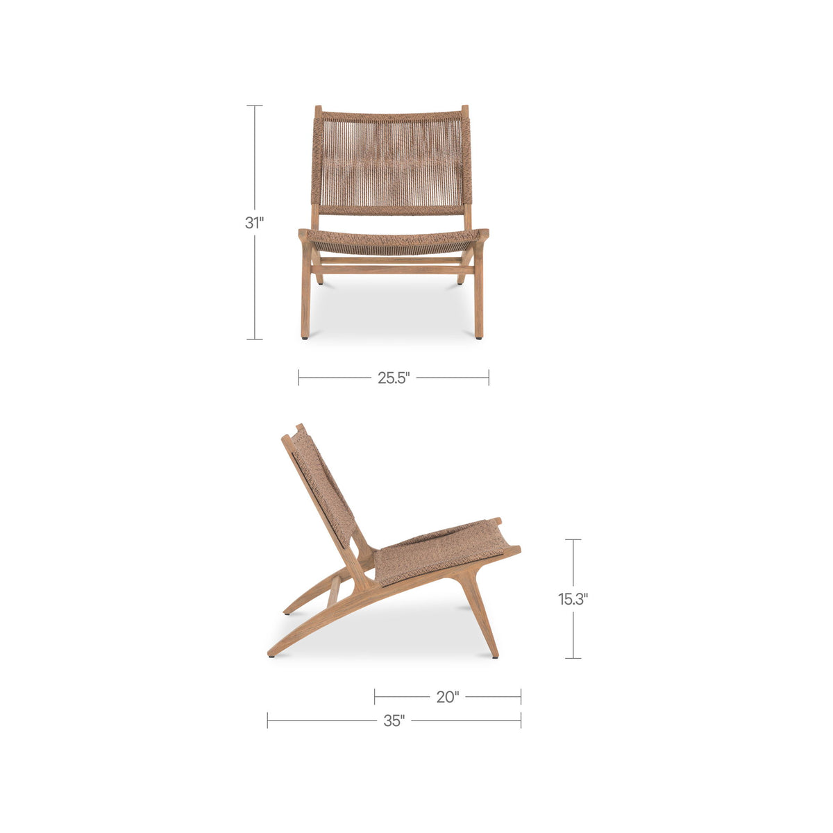Palma - Outdoor Lounge Chair - Warm Brown