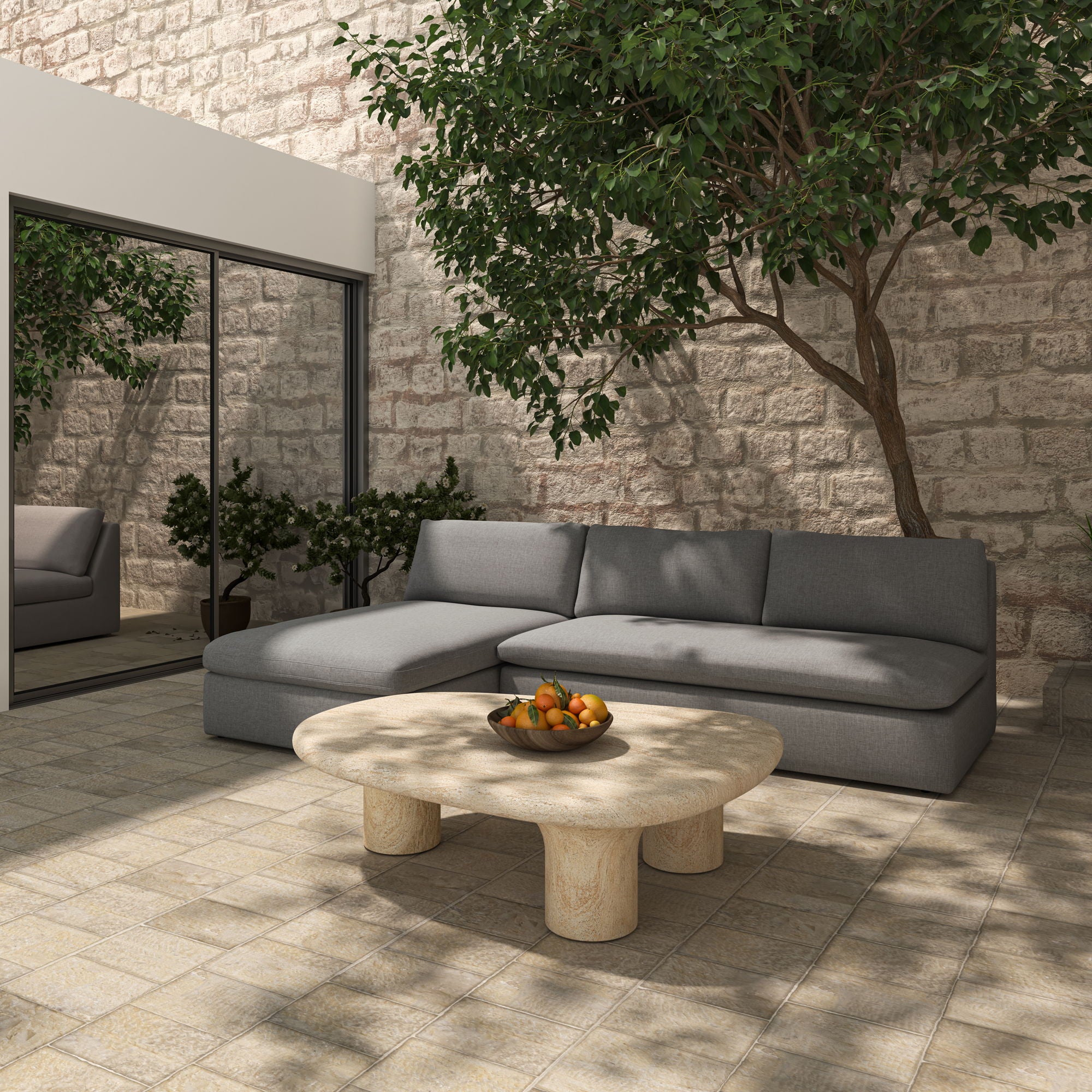 Miles - 2 Piece Outdoor Modular - Light Gray