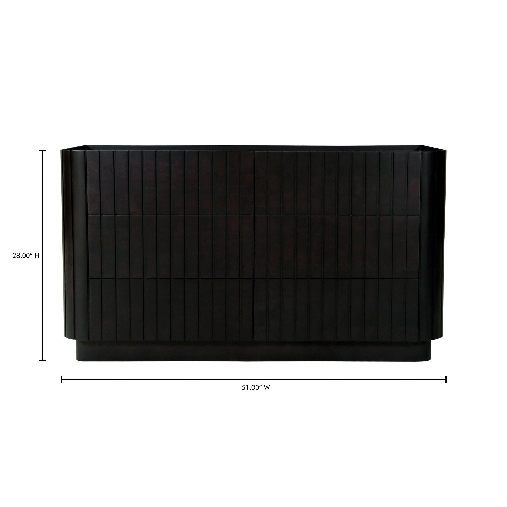 Povera - 6 Drawer Dresser - Black