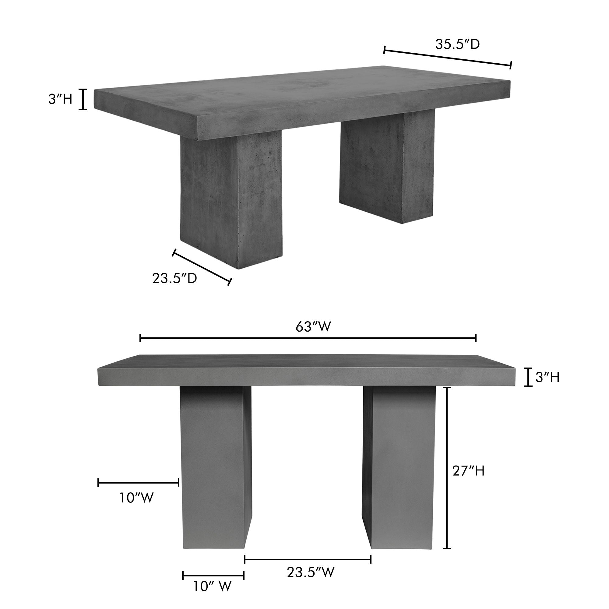 Aurelius - 2 Outdoor Dining Table - Cement