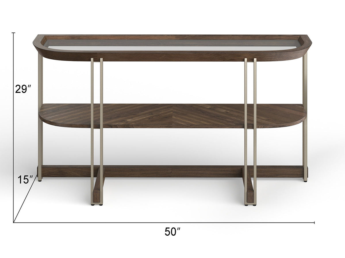 Elora - Demilune Sofa Table - Walnut