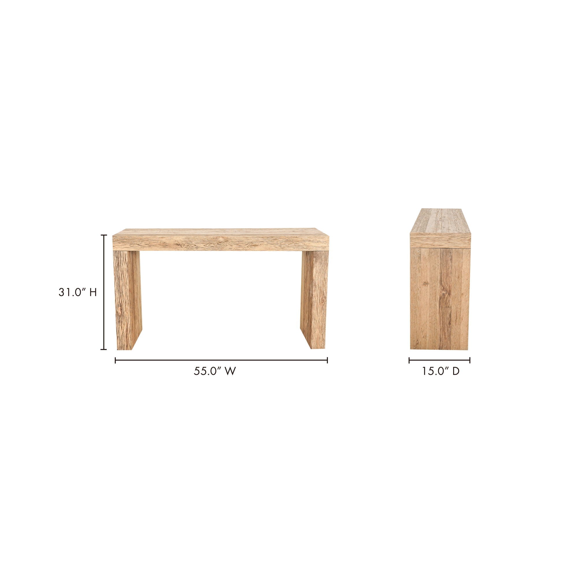 Evander - Console Table Aged Oak - Aged Oak