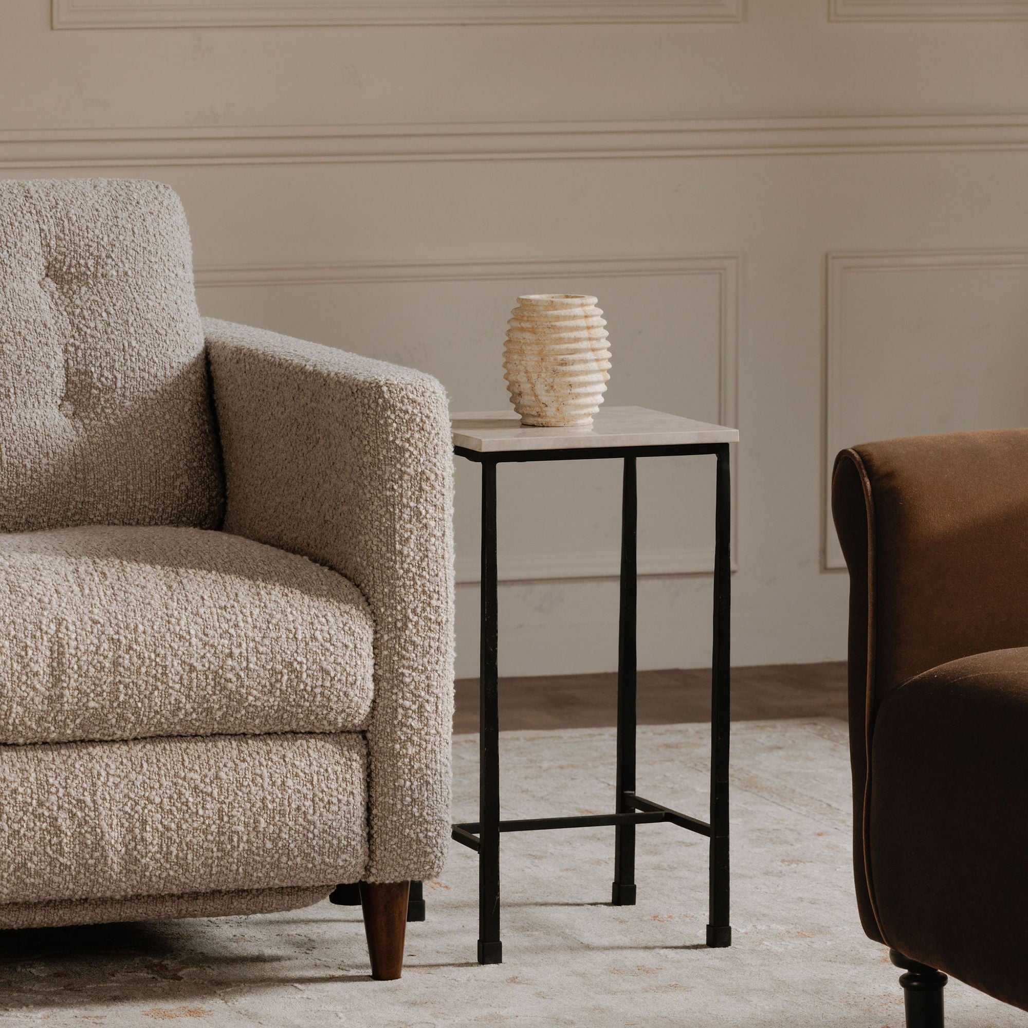 River - Side Table - Botticino Beige