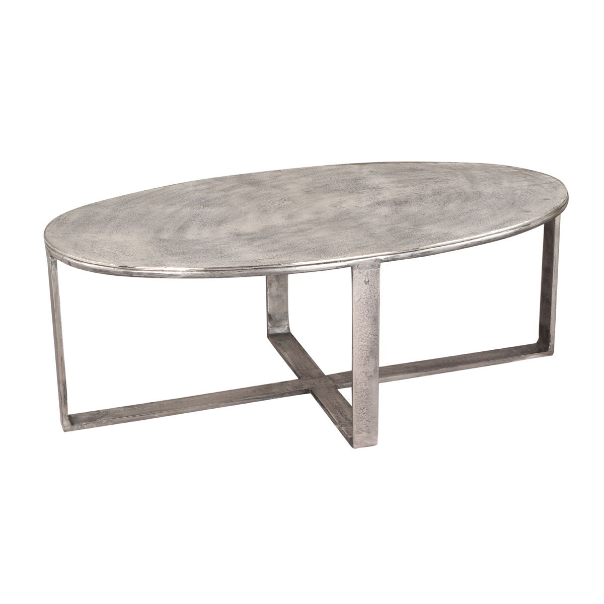 Flores - Oval Coffee Table - Nickel Antique