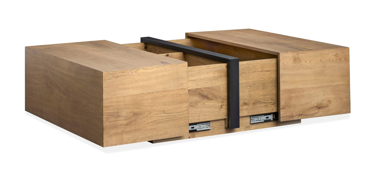 Ripley - Square Cocktail Table With Casters - Rustic Caramel