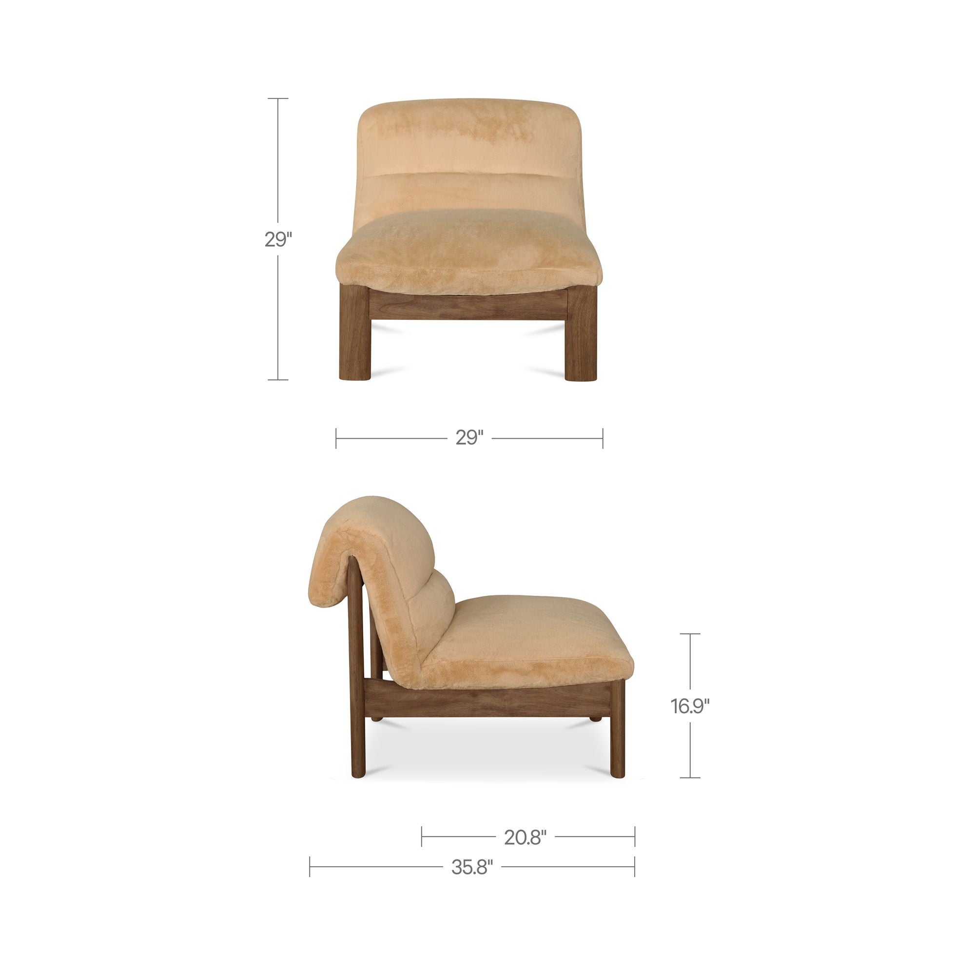 Pierce - Accent Chair Faux Fur - Brown