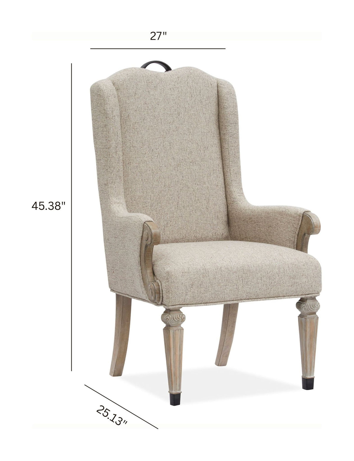 Marisol - Upholstered Host Arm Chair (Set of 2) - Fawn
