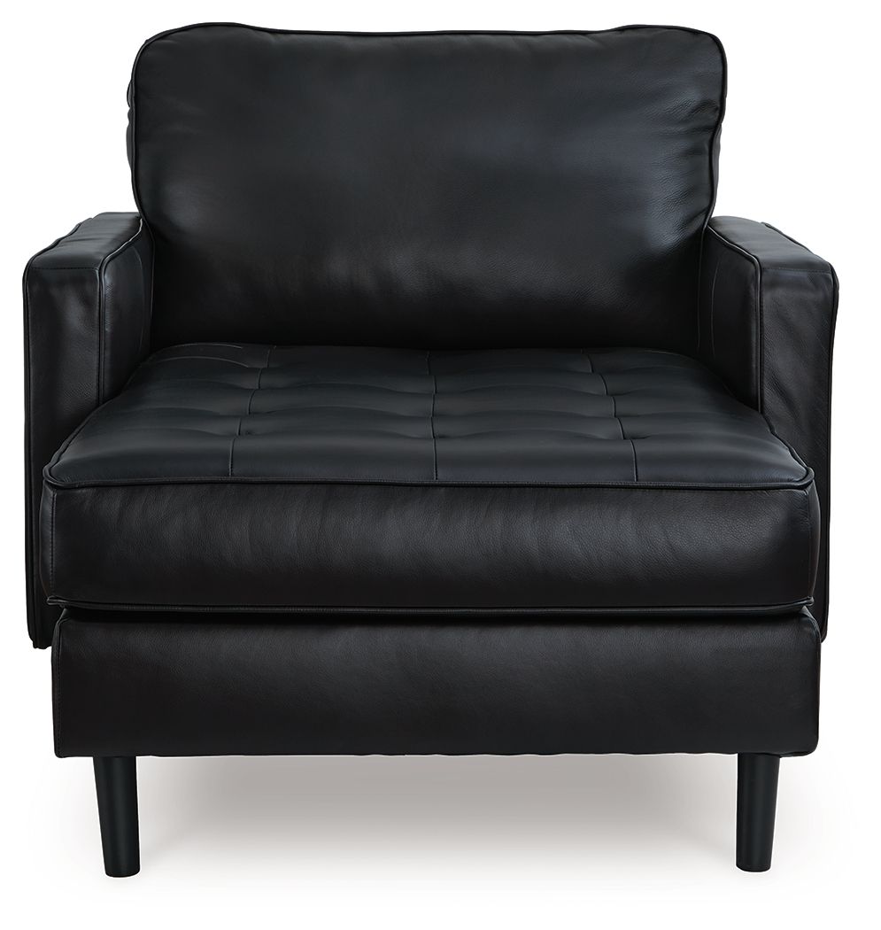 Bryceview - Onyx - Chaise - Leather Match