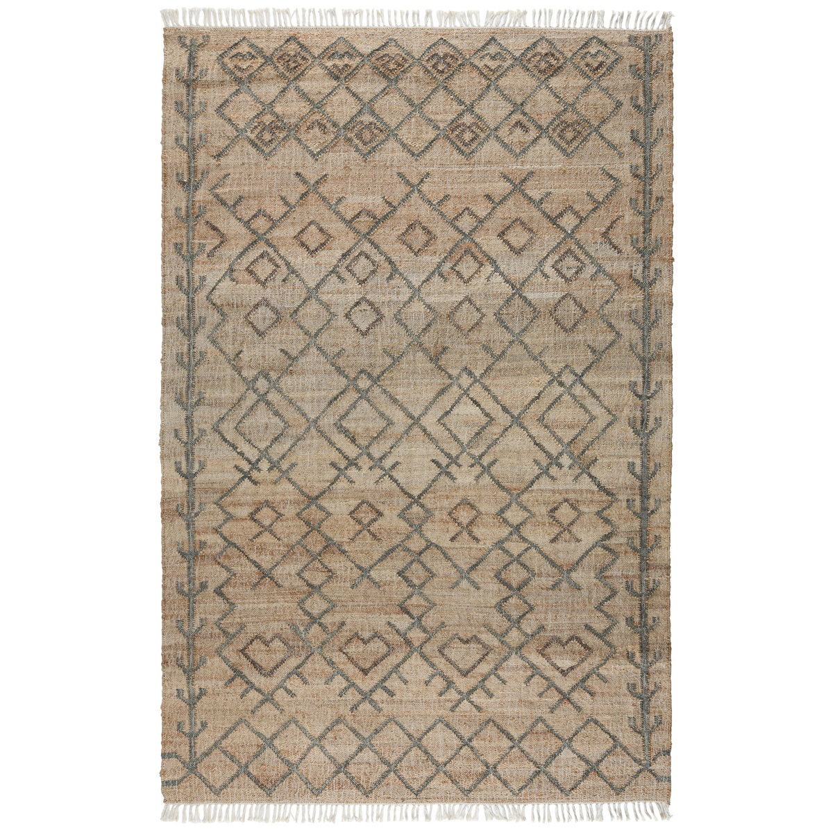 Natural Fiber - 1' x 1' Accona Rug - Natural/Sage