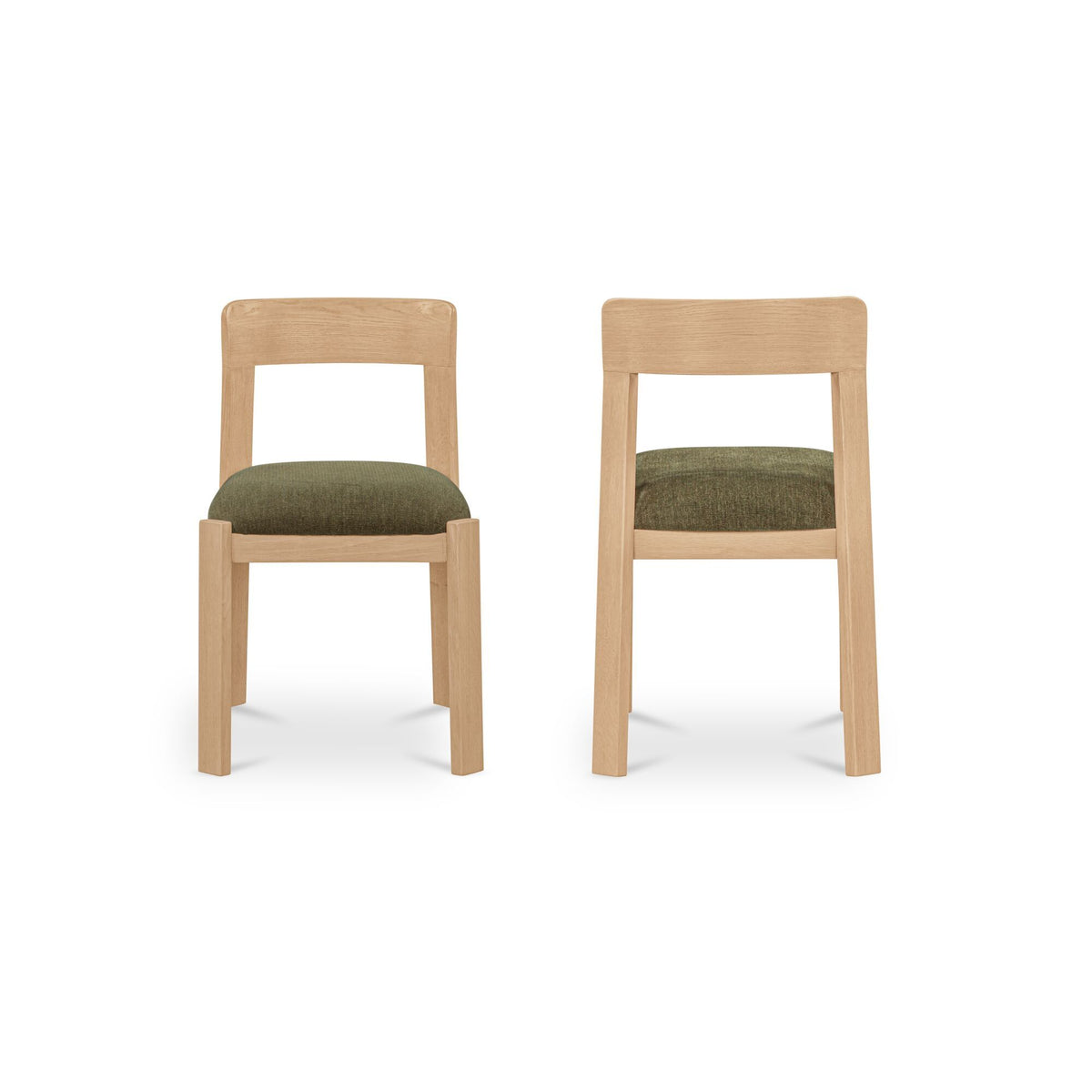 Oli - Dining Chair (Set of 2) - Dark Green / Light Brown