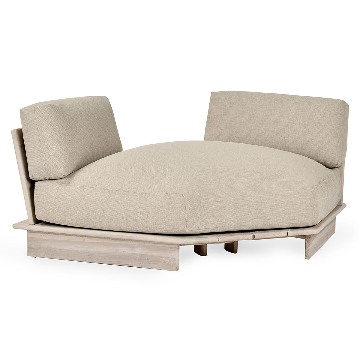 Livia - Teak Outdoor Corner Seat - Beige