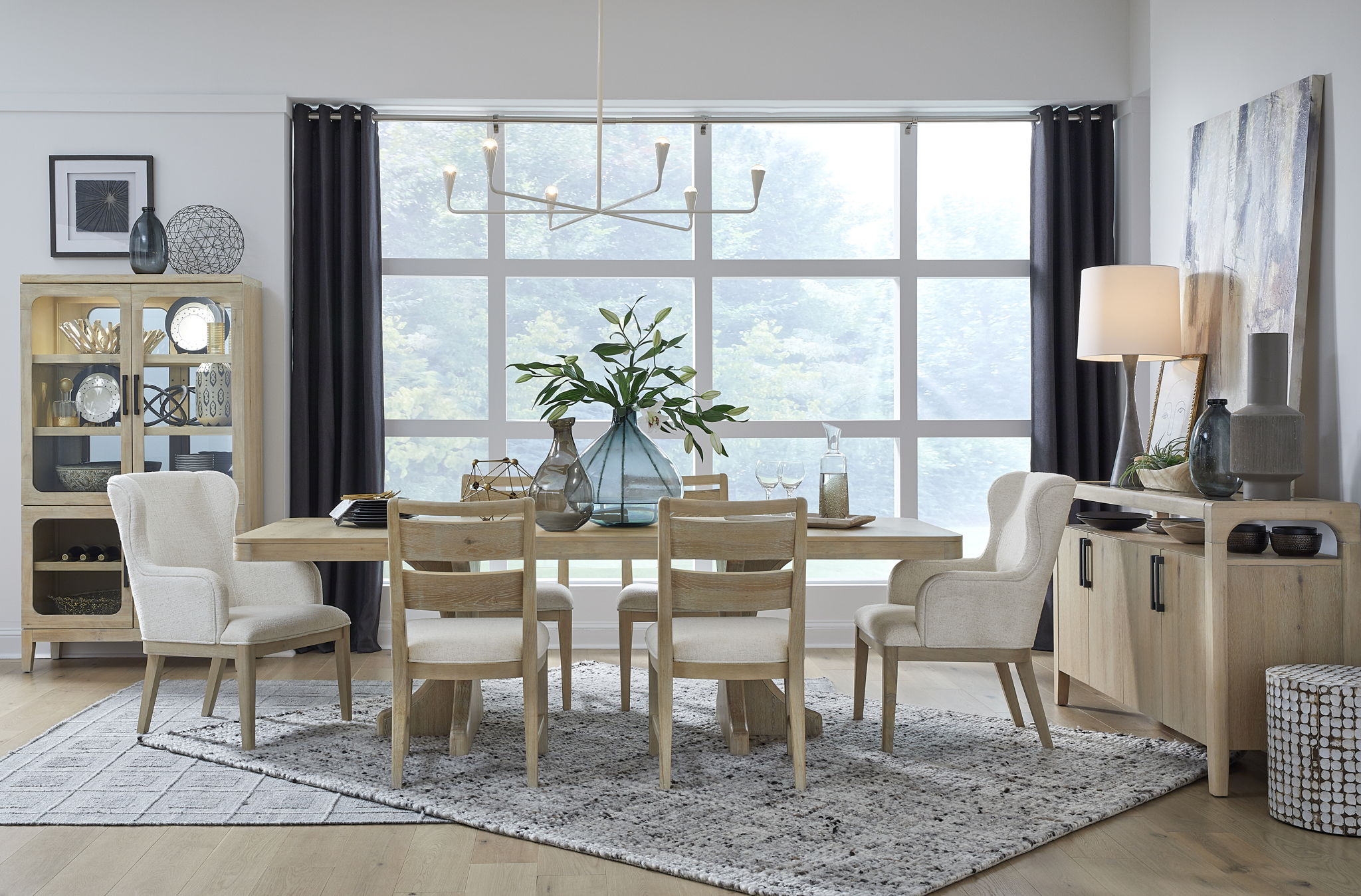 Somerset - Dining Arm Chair With Upholstered Seat & Back (Set of 2) - Butternut and Omari Natural