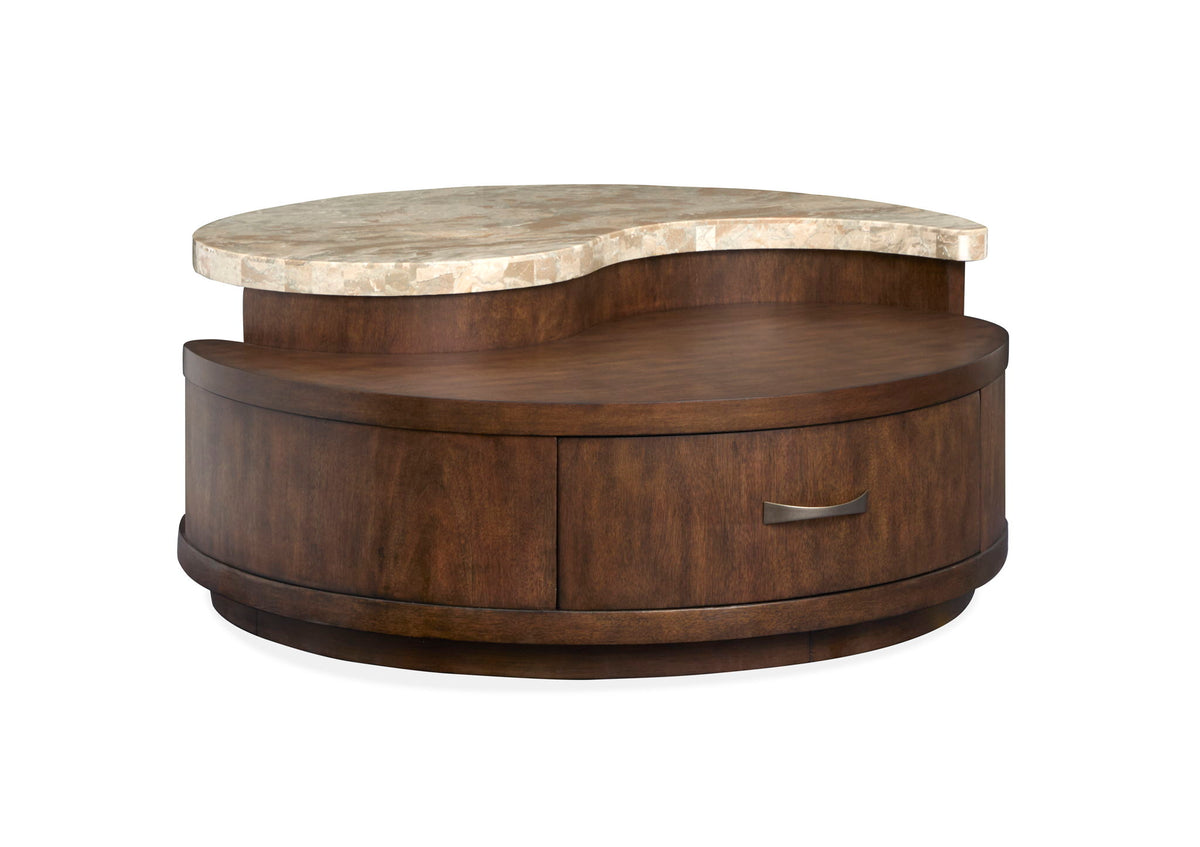 McPherson - Round Cocktail Table With Casters - Burnt Umber