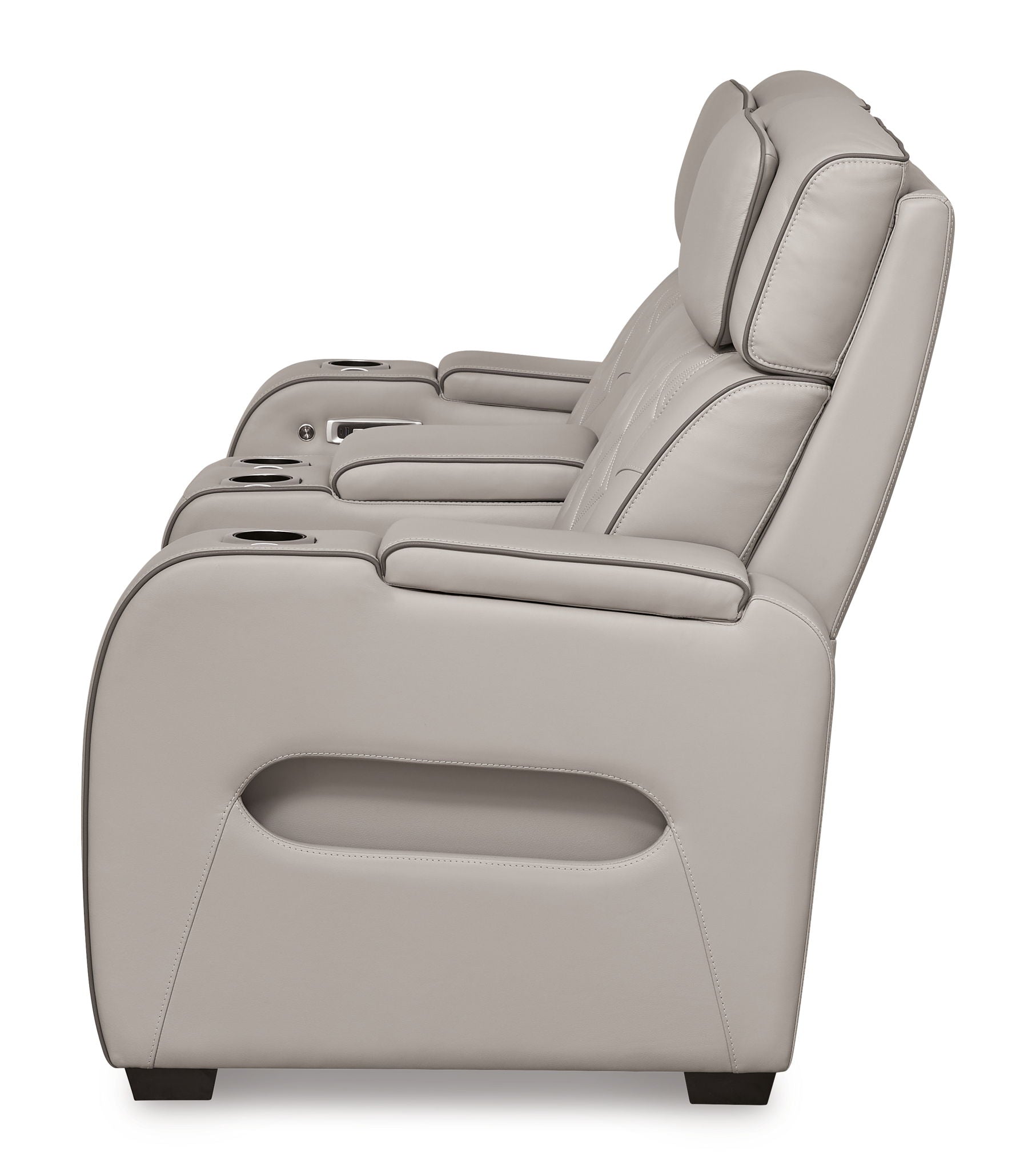 Boyington - Power Reclining Loveseat with Console/Adj Hdrst - Gray