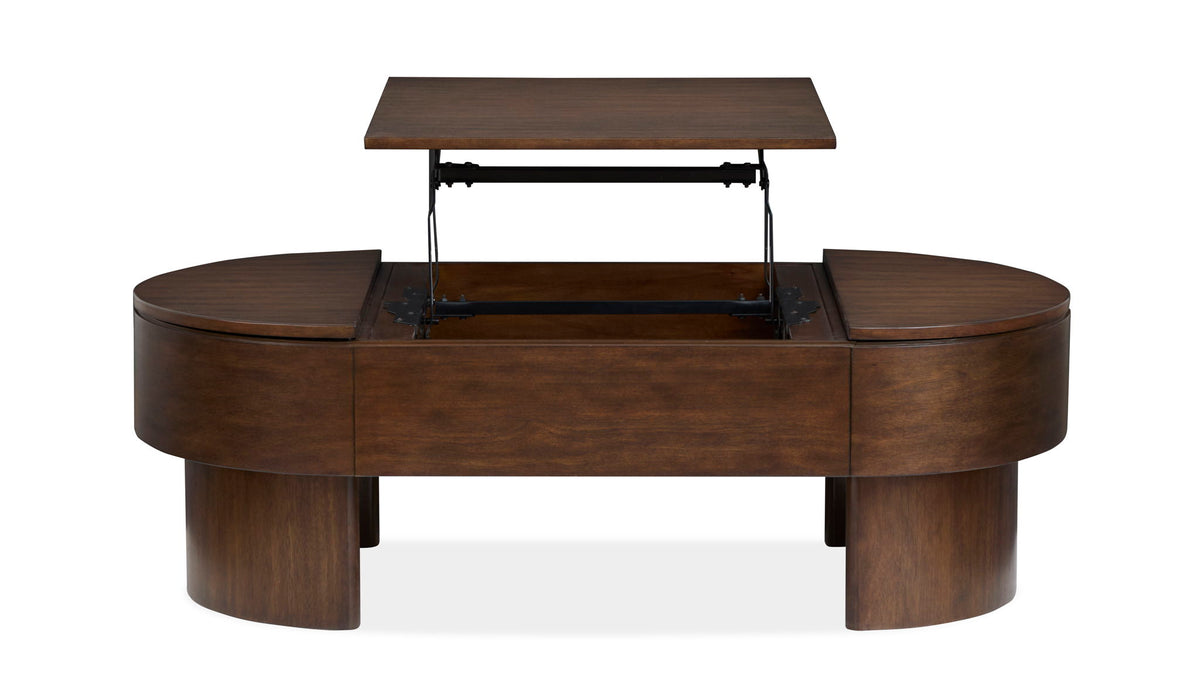 Holloway - Oval Lift Top Cocktail Table - Toasted Almond