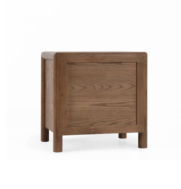 Corda - Oak Wood 2 Drawer Nightstand - Brown/Natural