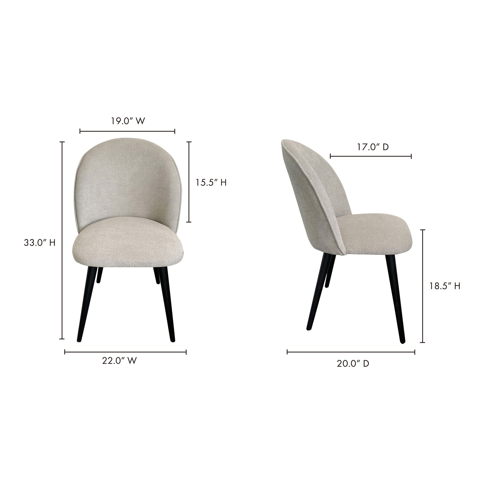 Clarissa - Dining Chair - Light Gray - M2