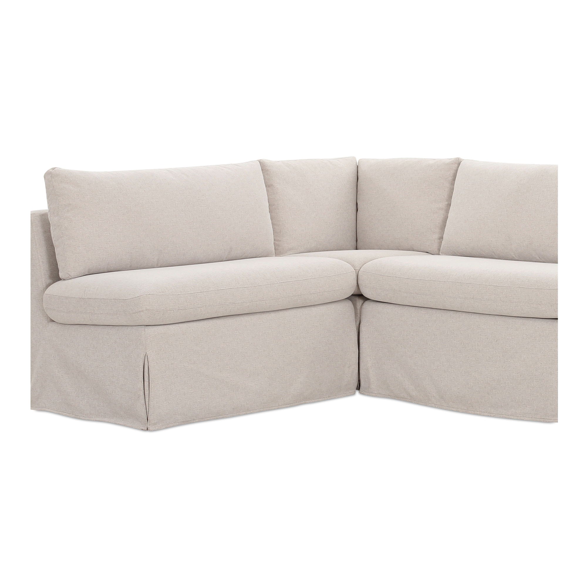 Fable - Slipcover Dining Banquette L-Shape Sectional - Beige