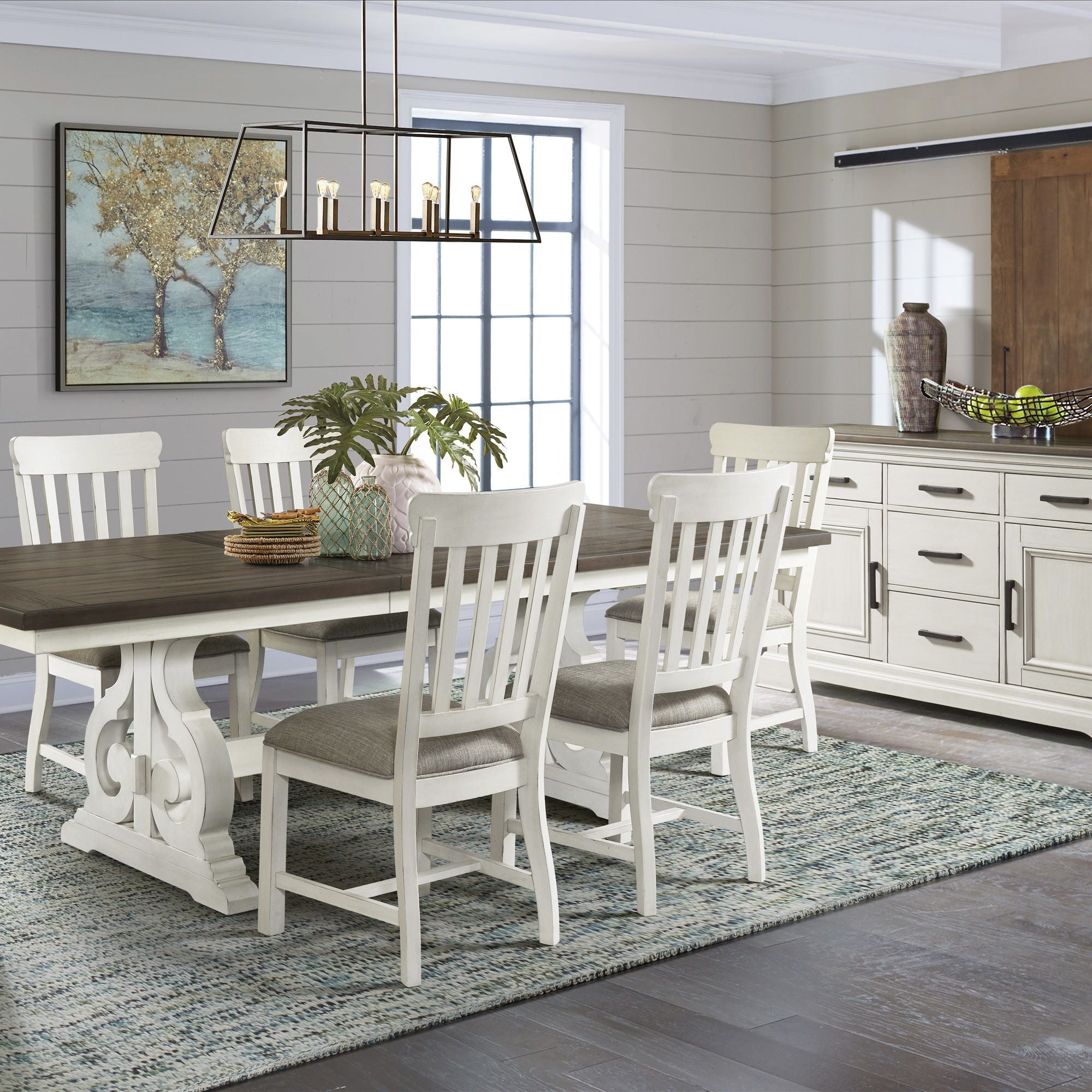 Drake - Slat Chair - Rustic White / French Oak