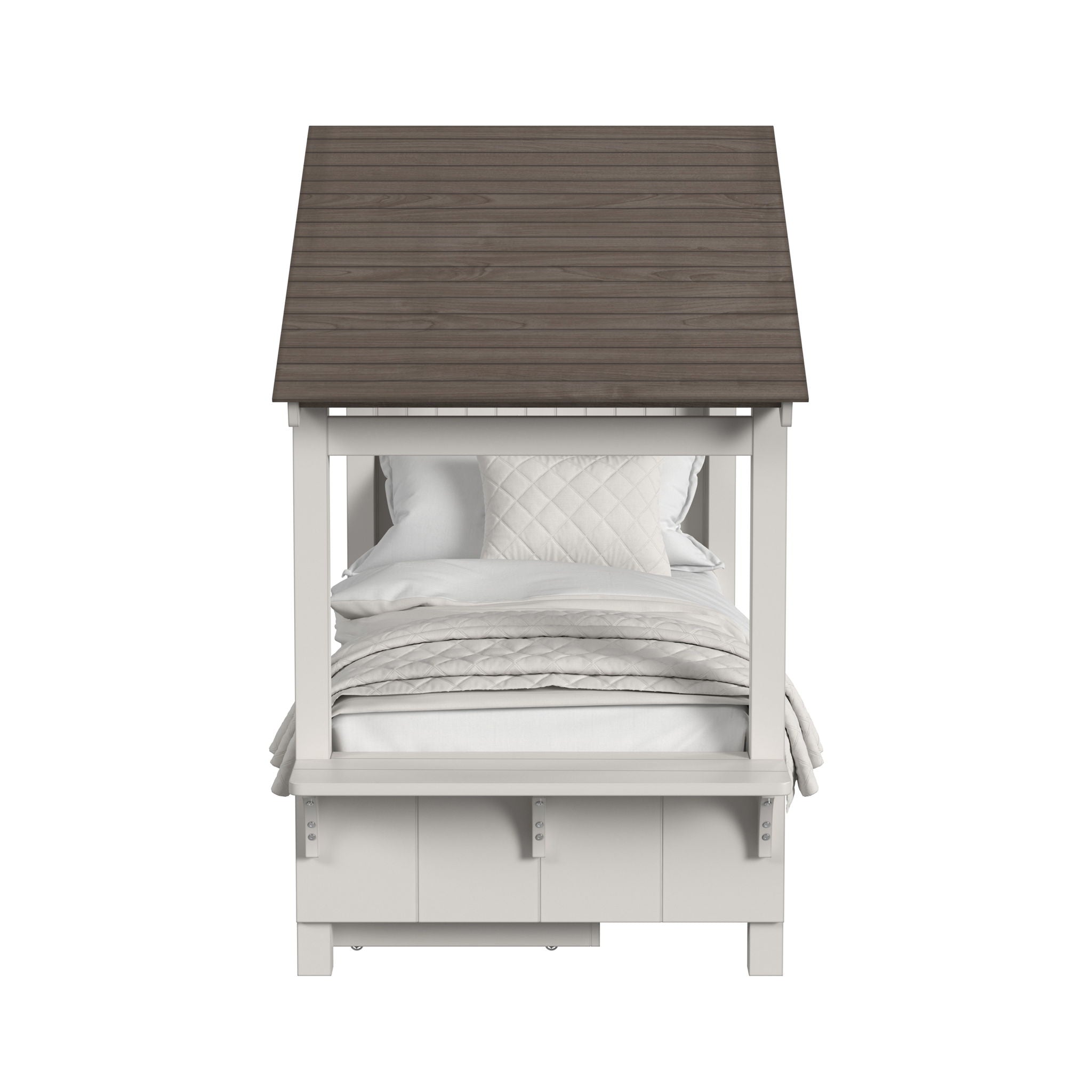 Lodge - Twin Bed With Full Roof - Cookies / Cream