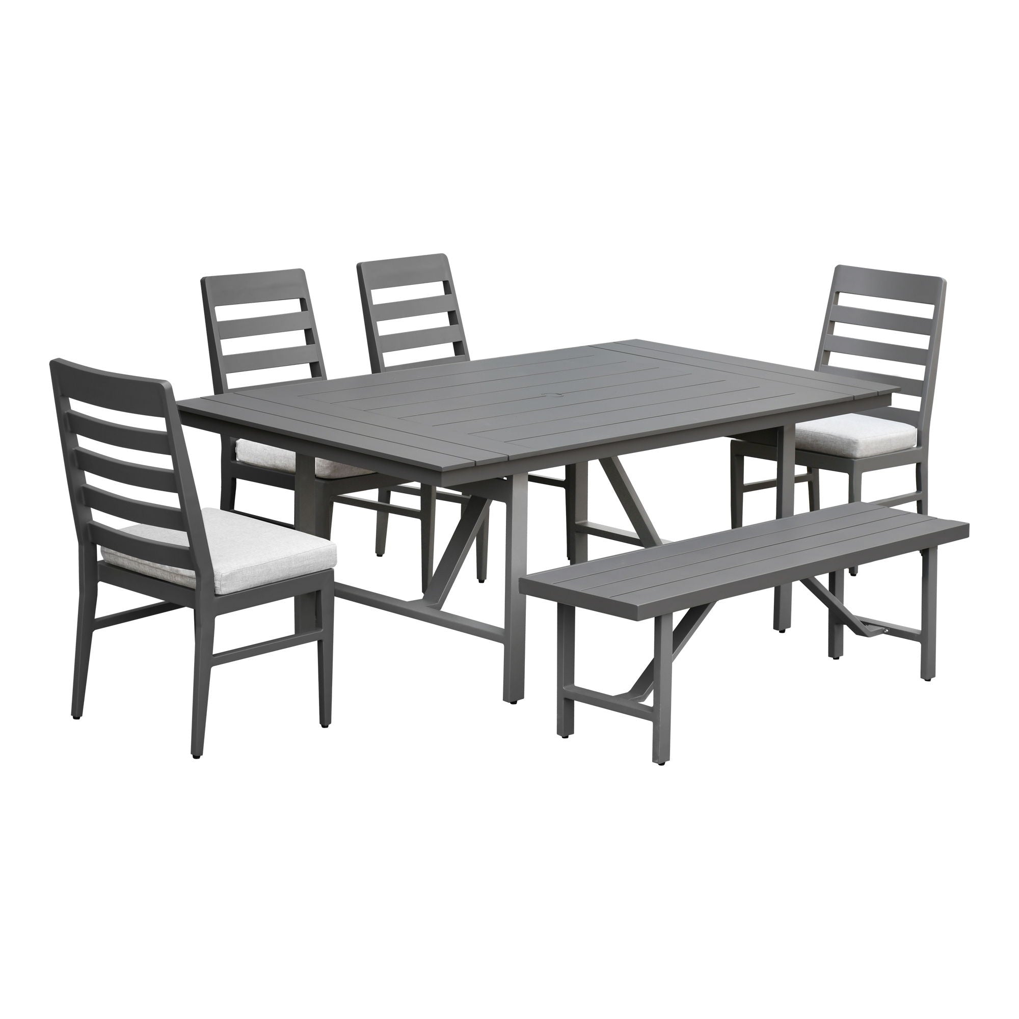 Navarro - Outdoor Dining Ladder Side Chair - Mocha