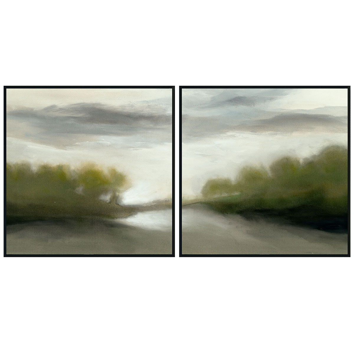 Bewildered - Painting 72' x 36' By Buddy Whitlock (Set of 2) - Black