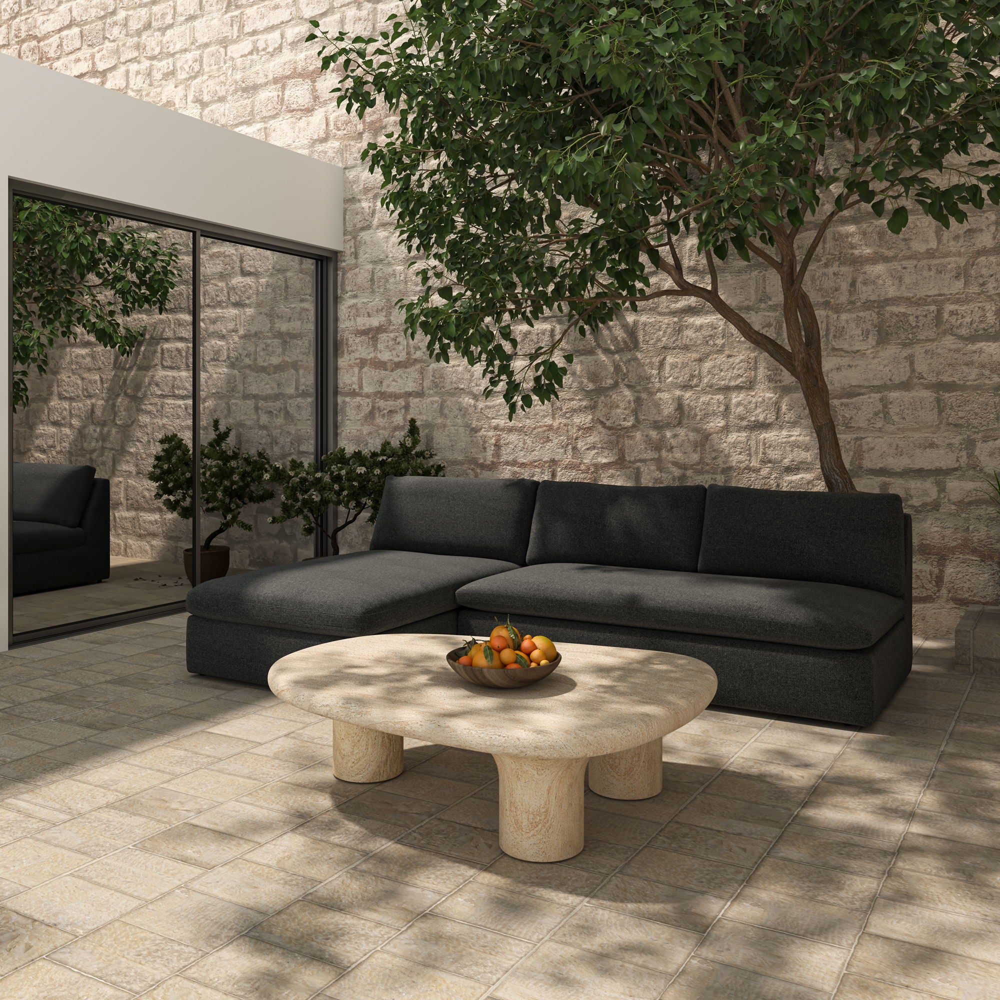 Miles - 2 Piece Outdoor Modular - Charcoal