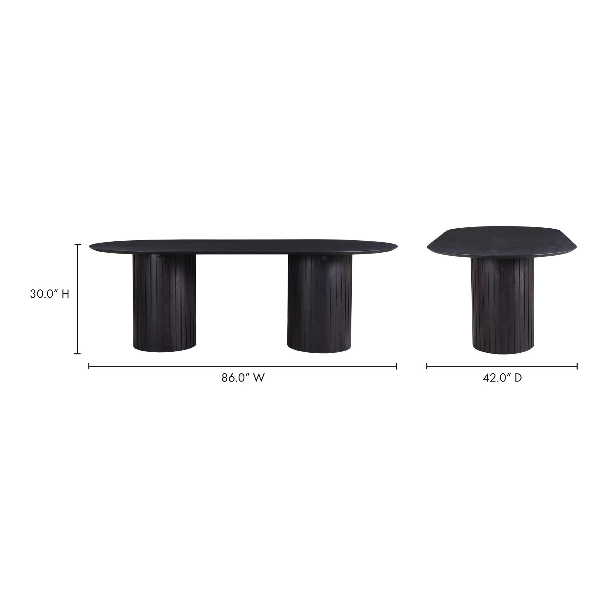 Povera - Acacia Wood Dining Table - Black