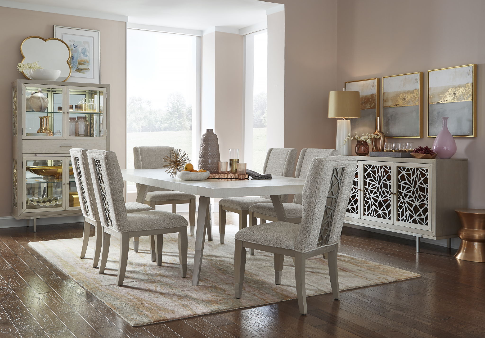 Lenox - Upholstered Host Side Chair (Set of 2) - Warm Silver