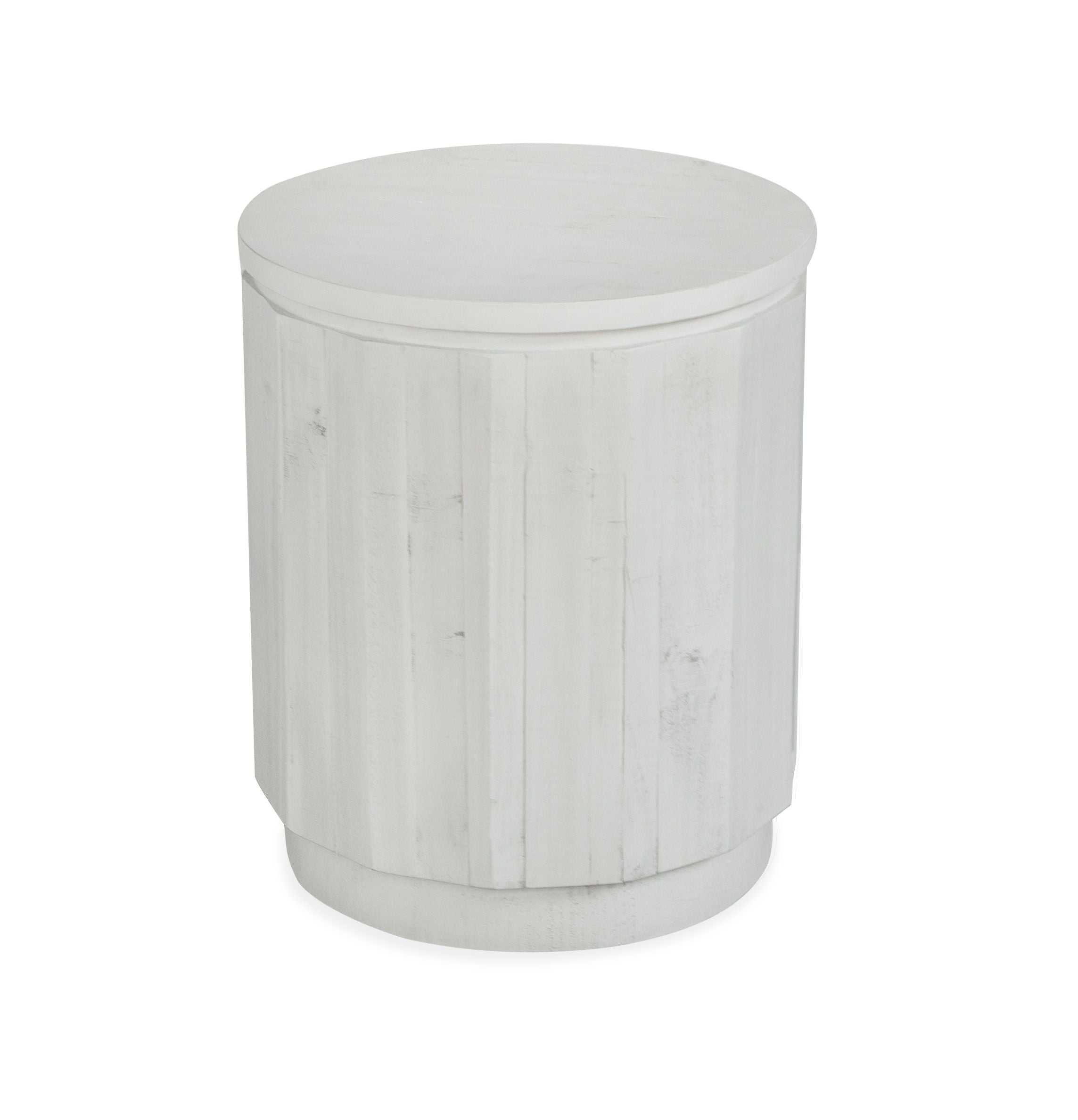 Claudette - Round Accent End Table - Alabaster