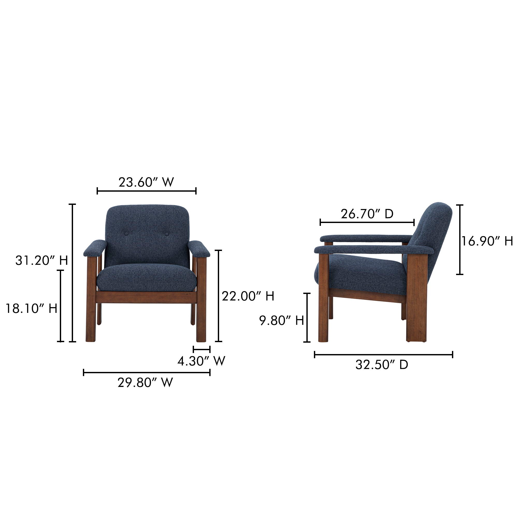 Parker - Lounge Chair - Dark Blue