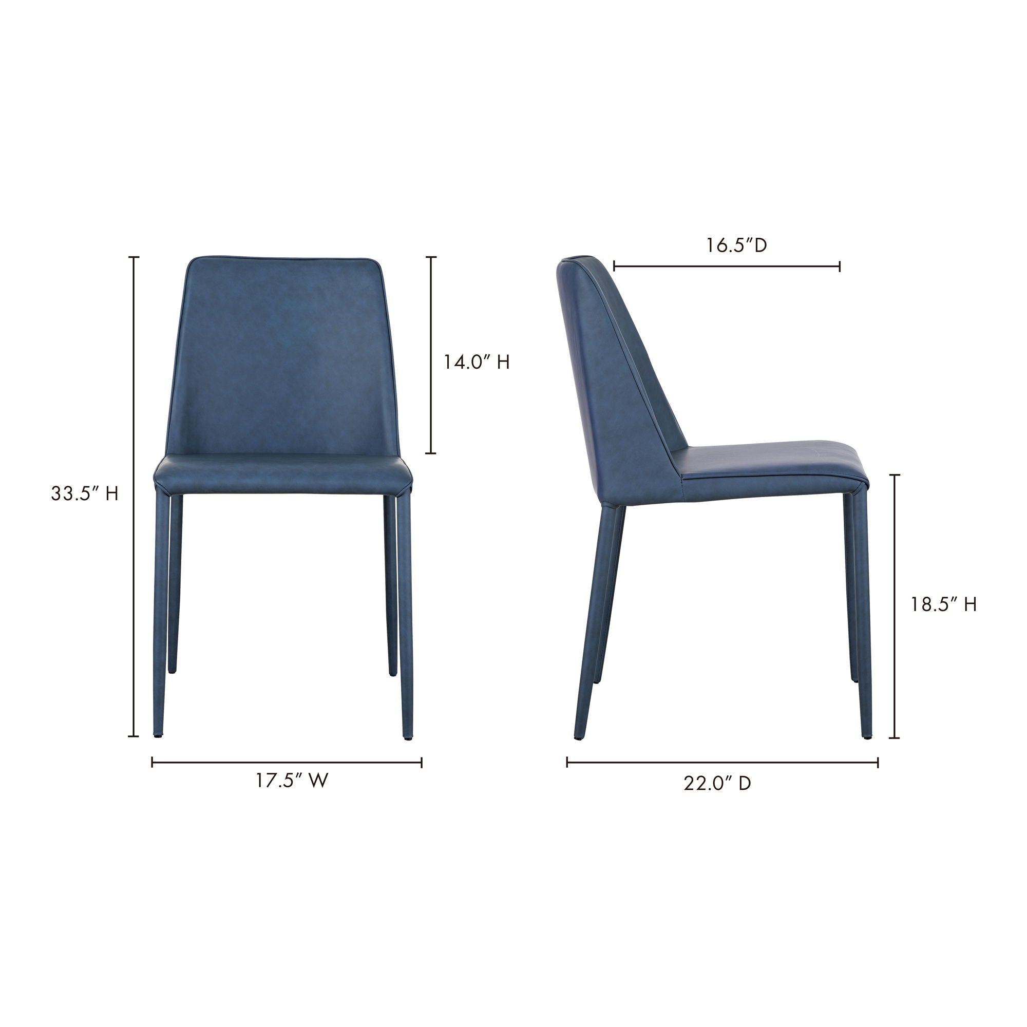 Nora - Vegan Leather Dining Chair (Set of 2) - Ocean Cavern Gray
