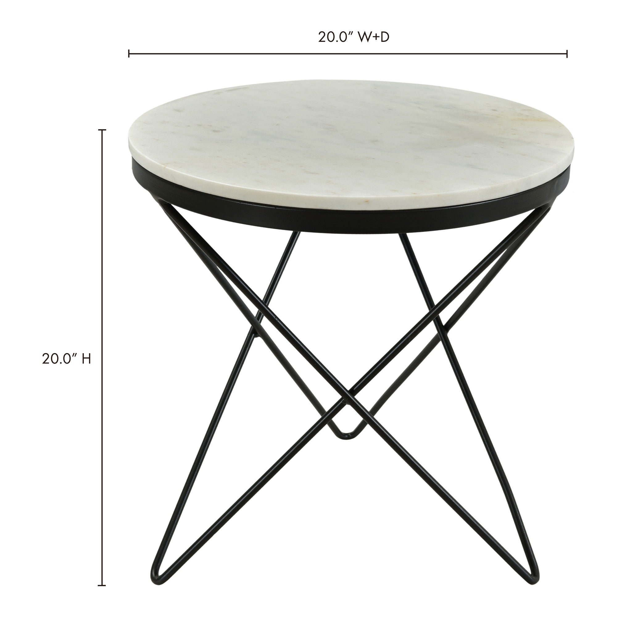 Haley - Side Table Black Base - Black