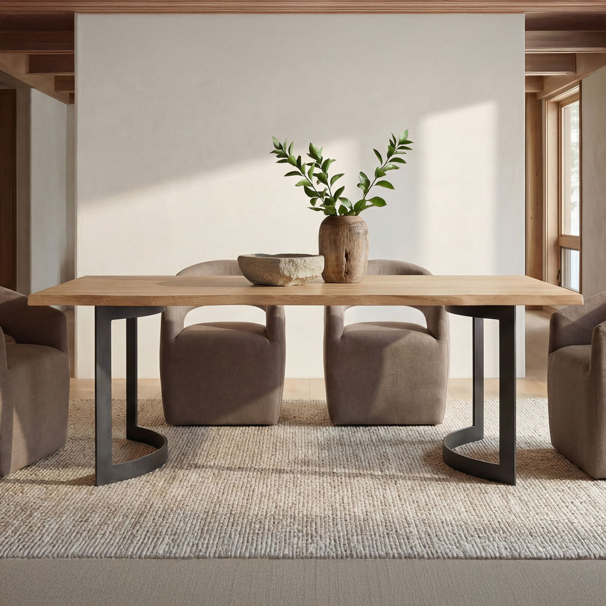 Barrow - Rolling Dining Chair - Soft Taupe
