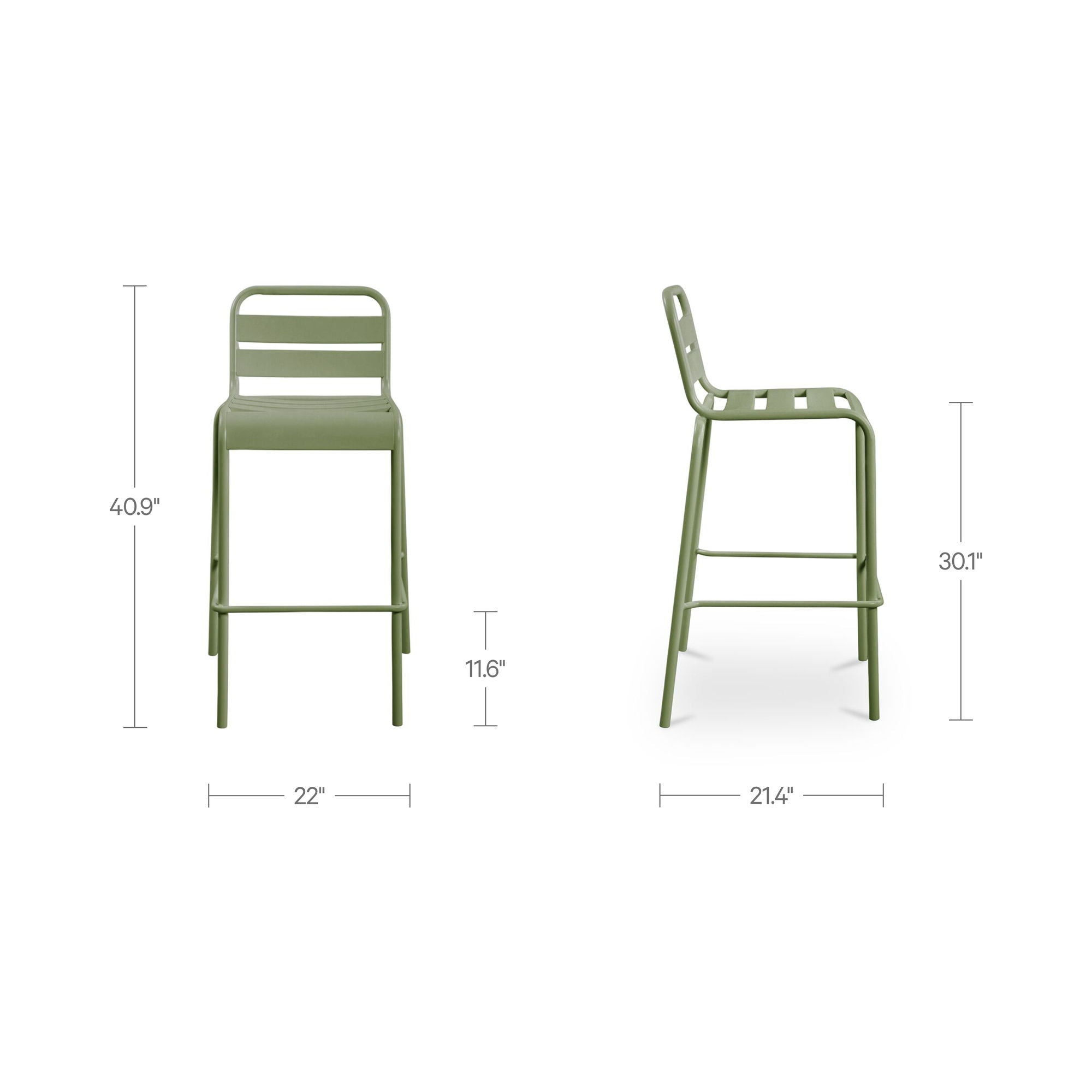 Kade - Outdoor Bar Stool (Set of 2) - Green